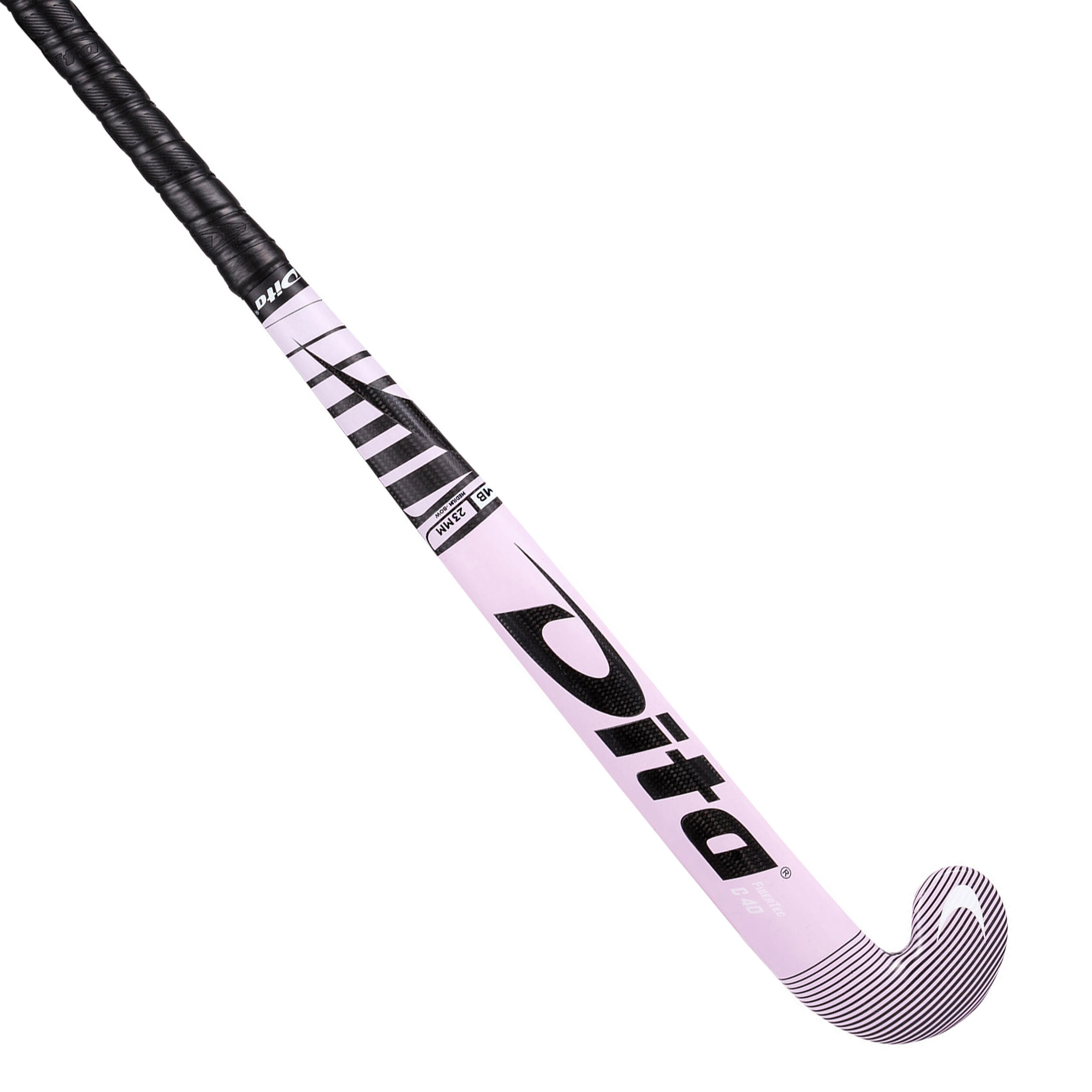 Intermediate 40% Carbon Mid Bow Field Hockey Stick FiberTecC40 - Pink