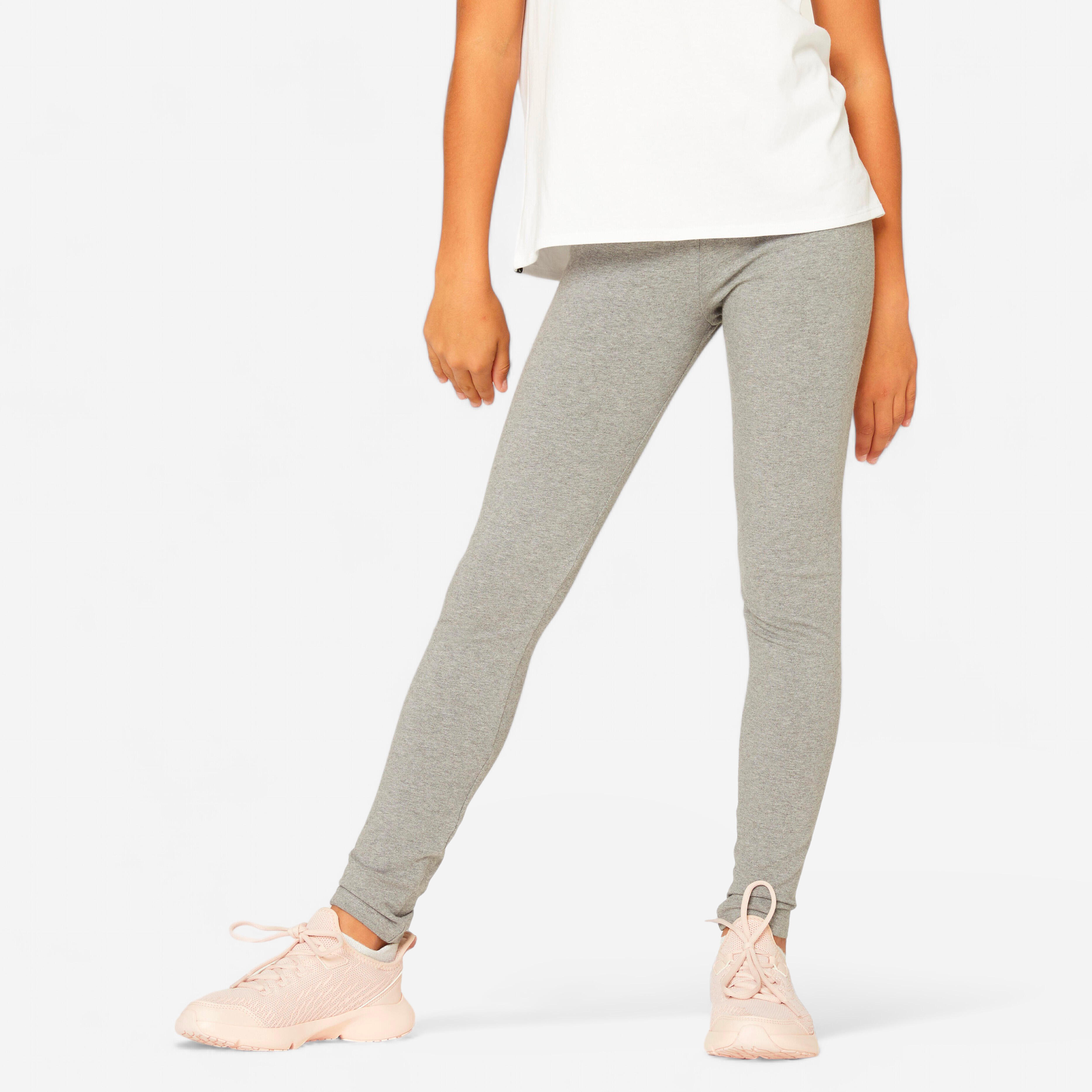 Girls' Cotton Leggings - Grey