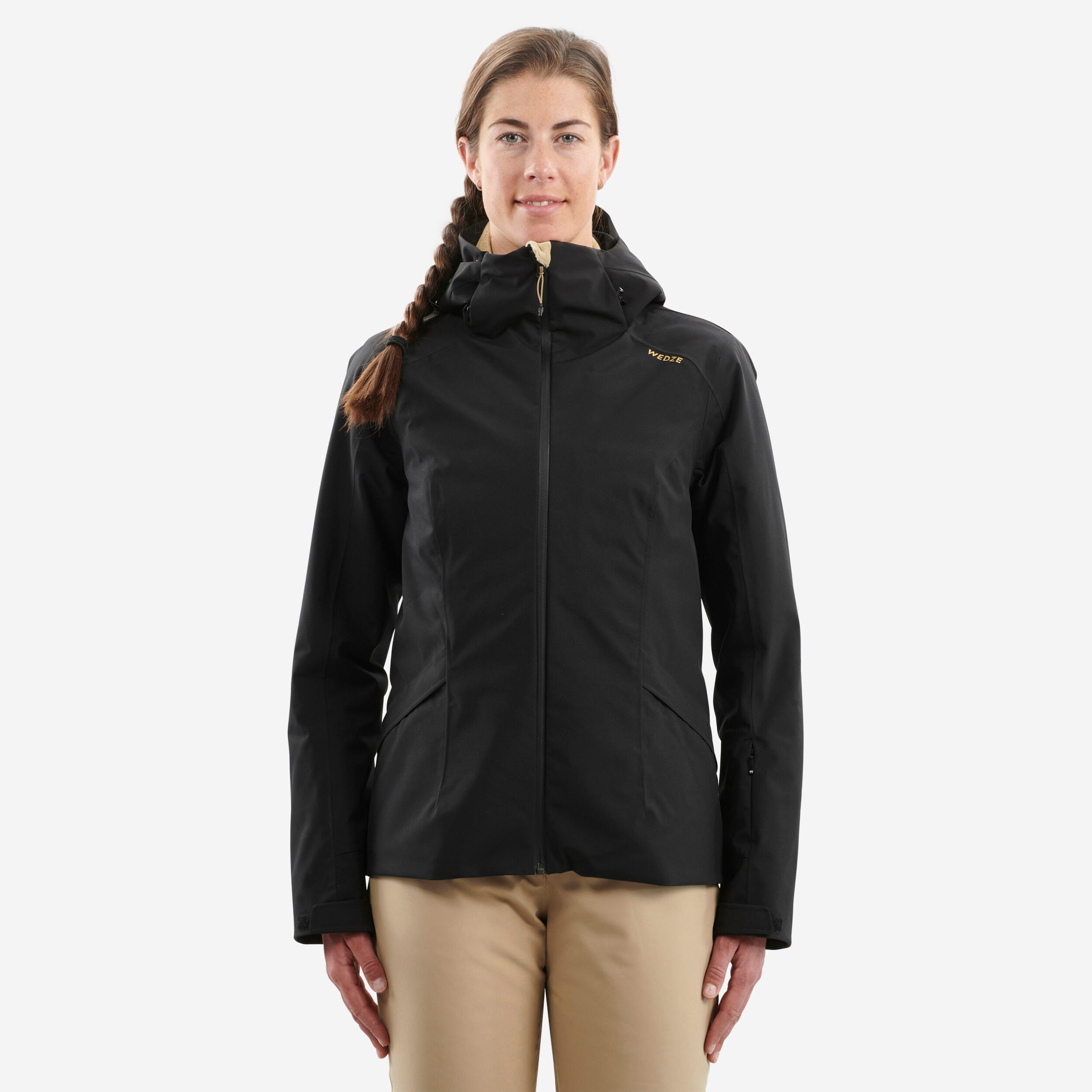 WOMEN’S WARM SKI JACKET - 500 - BLACK
