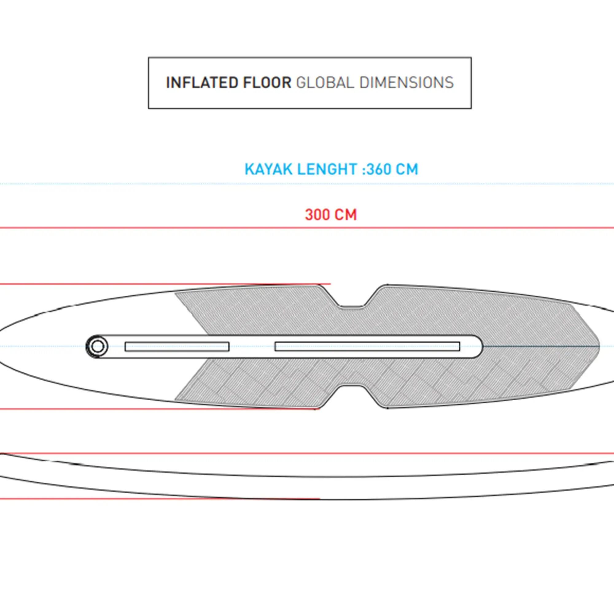 INFLATABLE BASE BLADDER DROP STITCH KAYAK X100+ 2P
