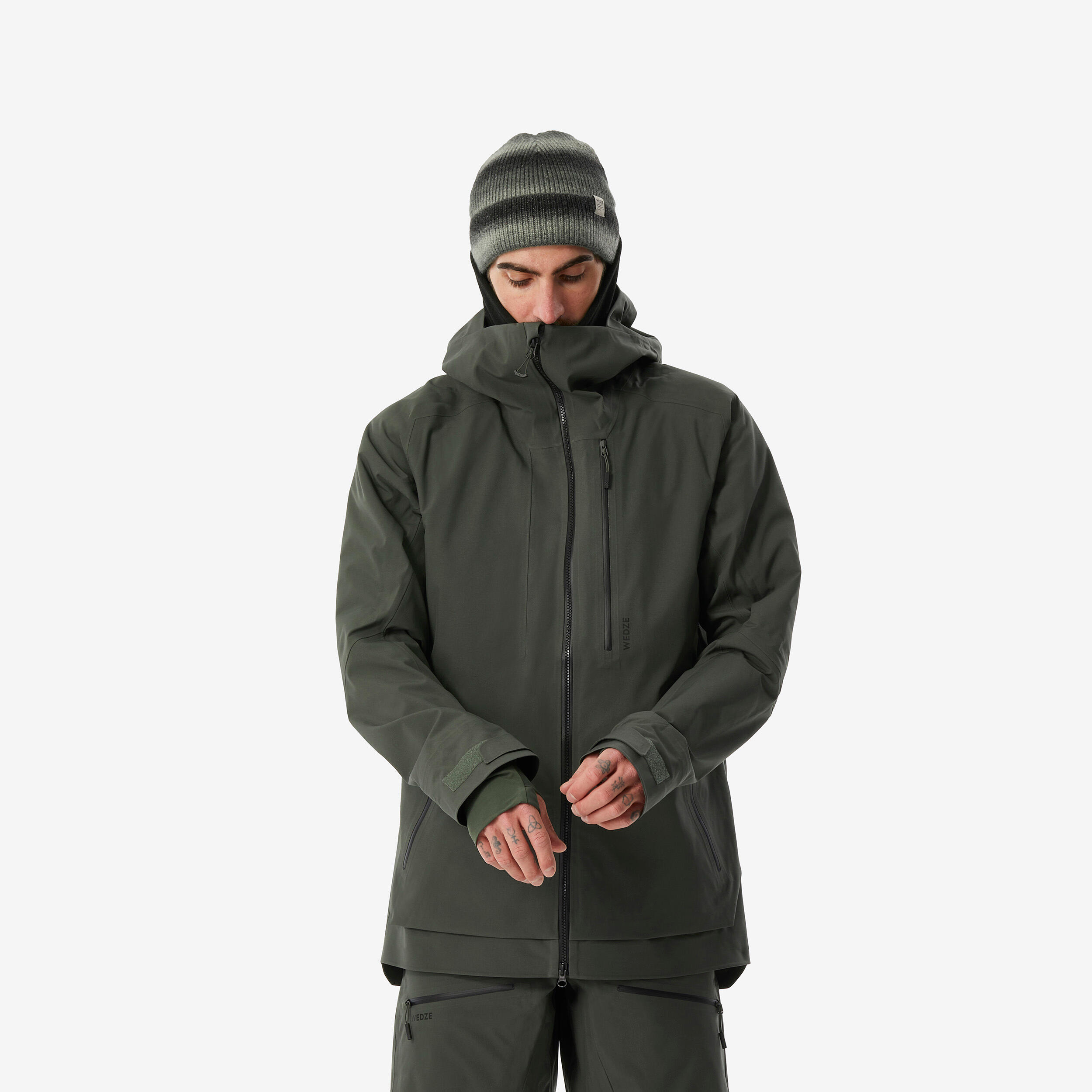 Men’s warm and breathable ski jacket  FR500 - Dark Green