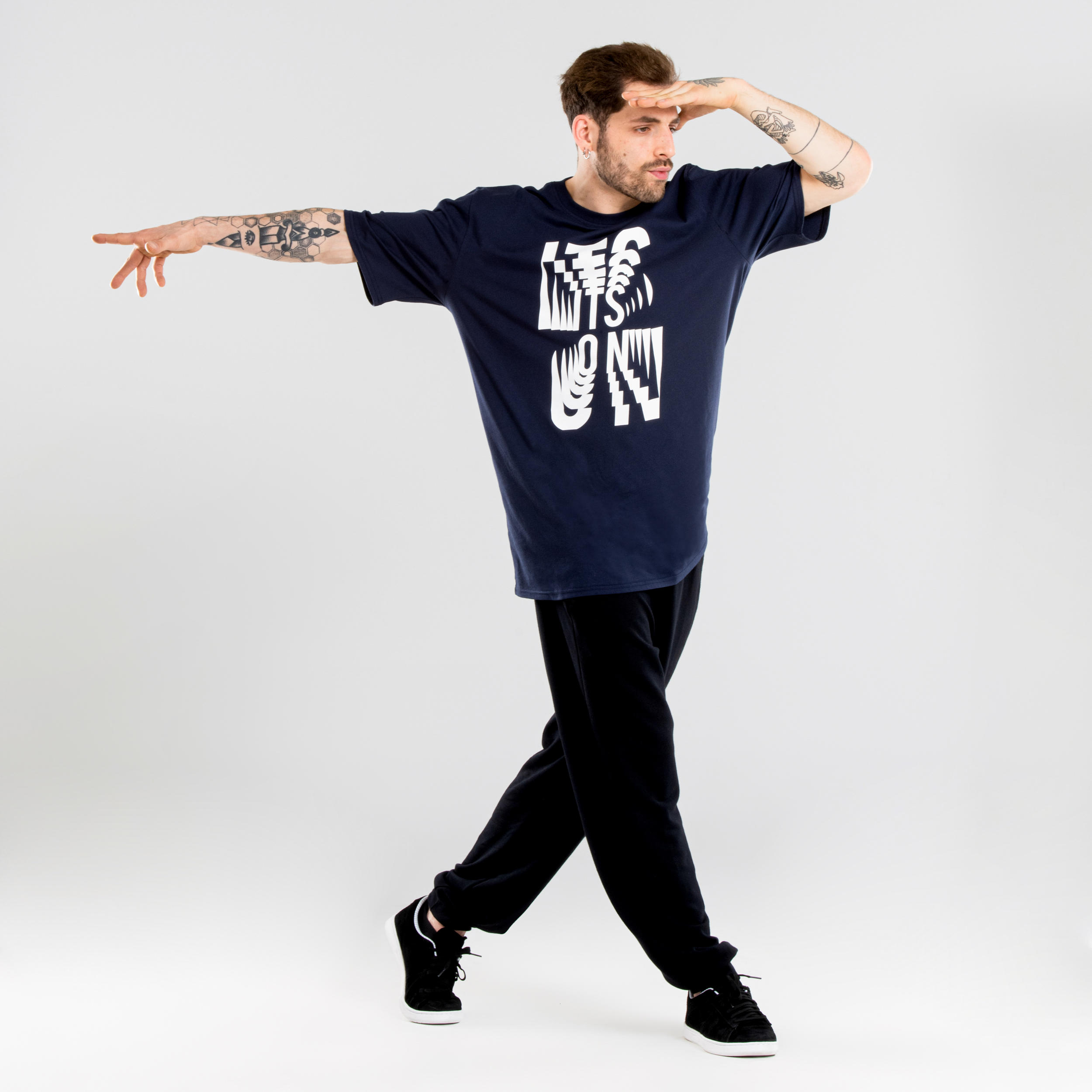 Men's Urban Dance T-Shirt - Navy Blue Print