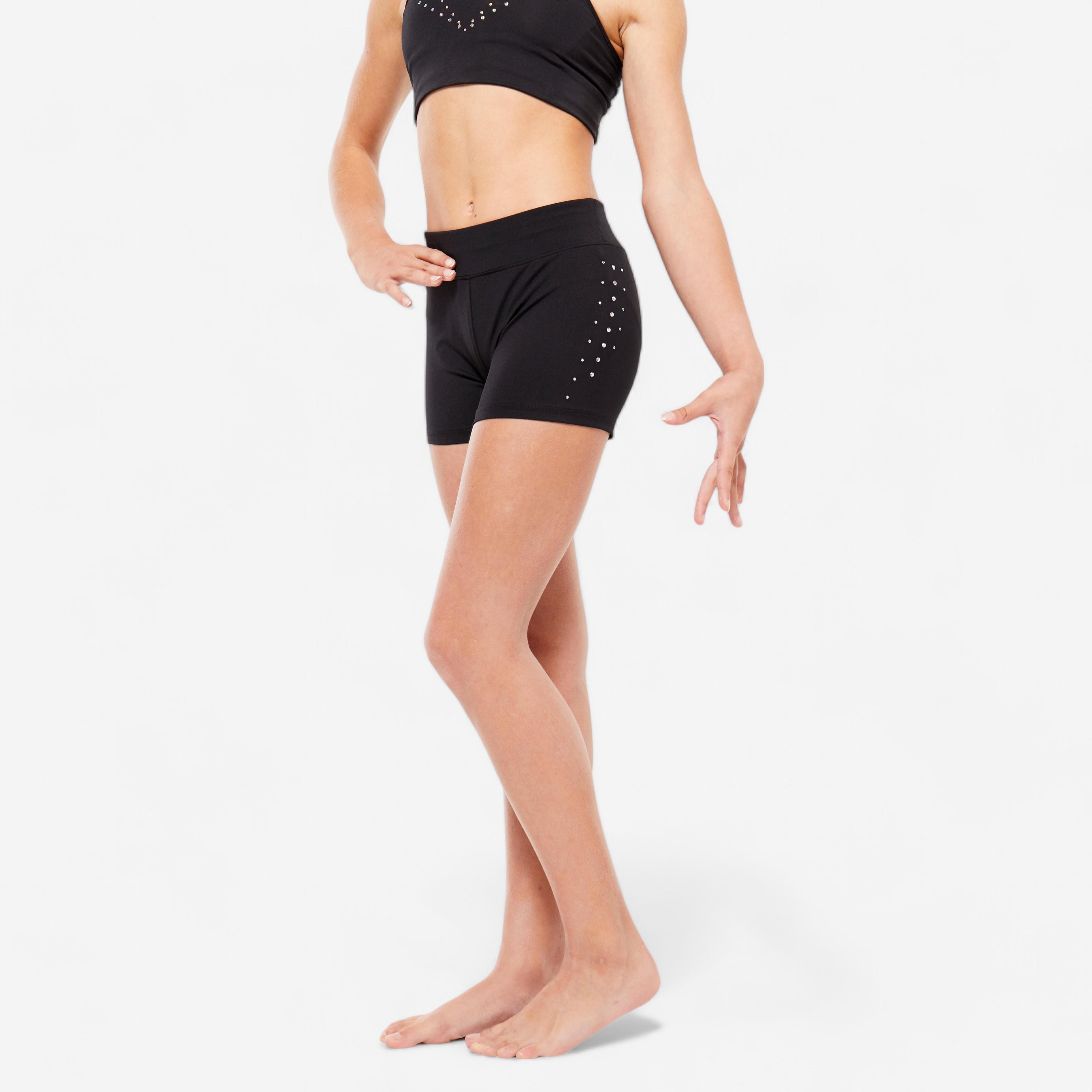 Girls' Gym Shorts - Black/Glitter