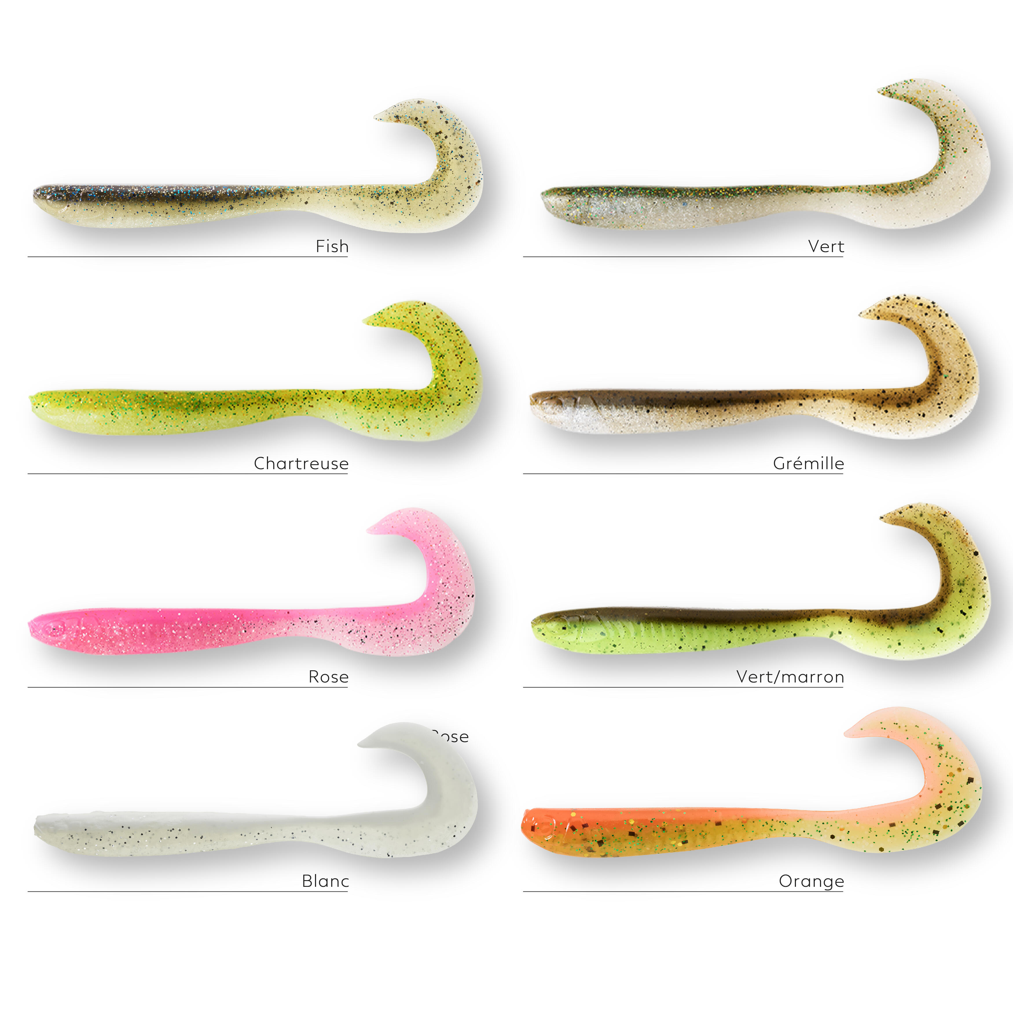 GRUB SHAPED SOFT LURE WITH ATTRACTANT WXM YUBARI GRB 130 GREEN BROWN