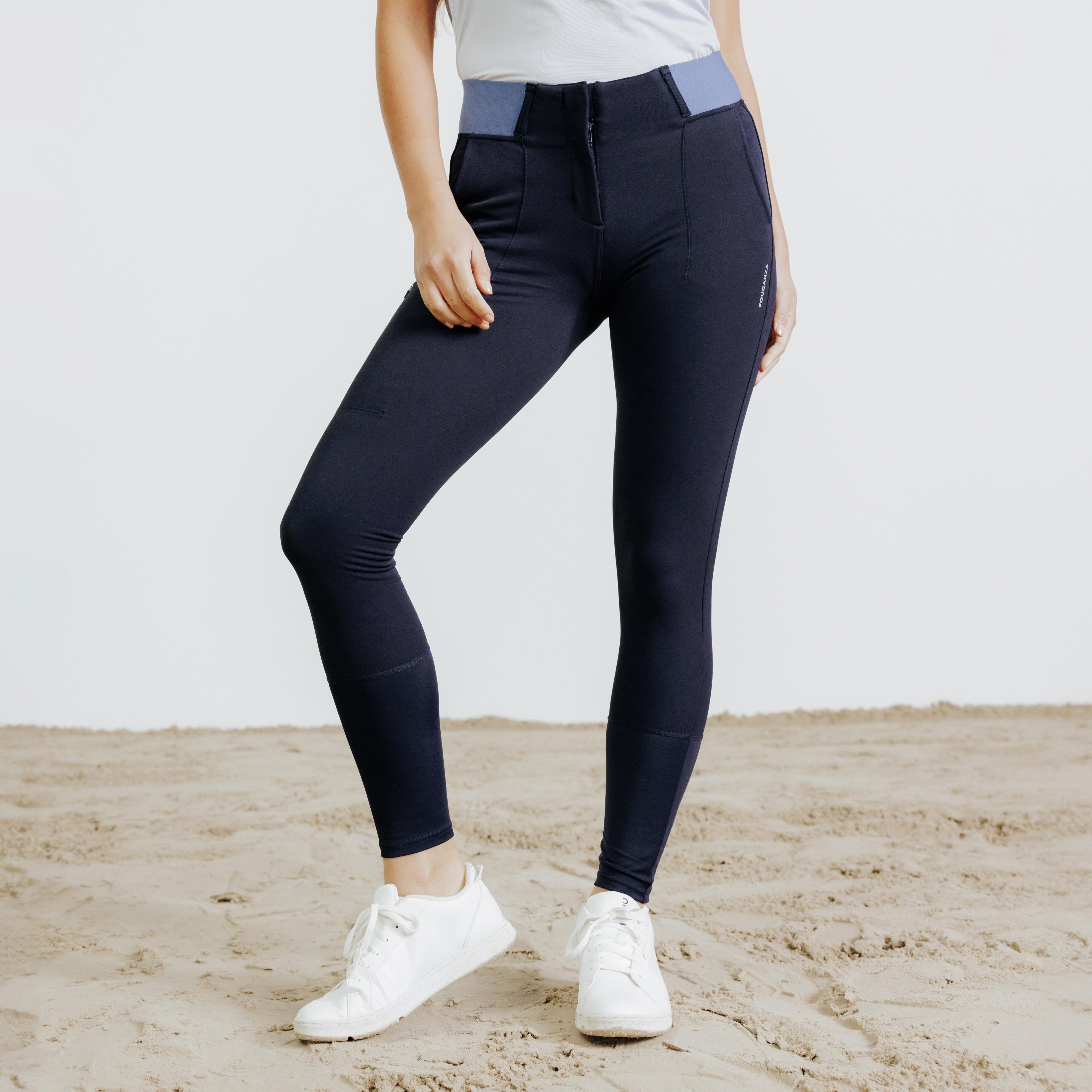 Women's Horse Riding Jodhpurs Be You 500 - Navy/Comet Blue