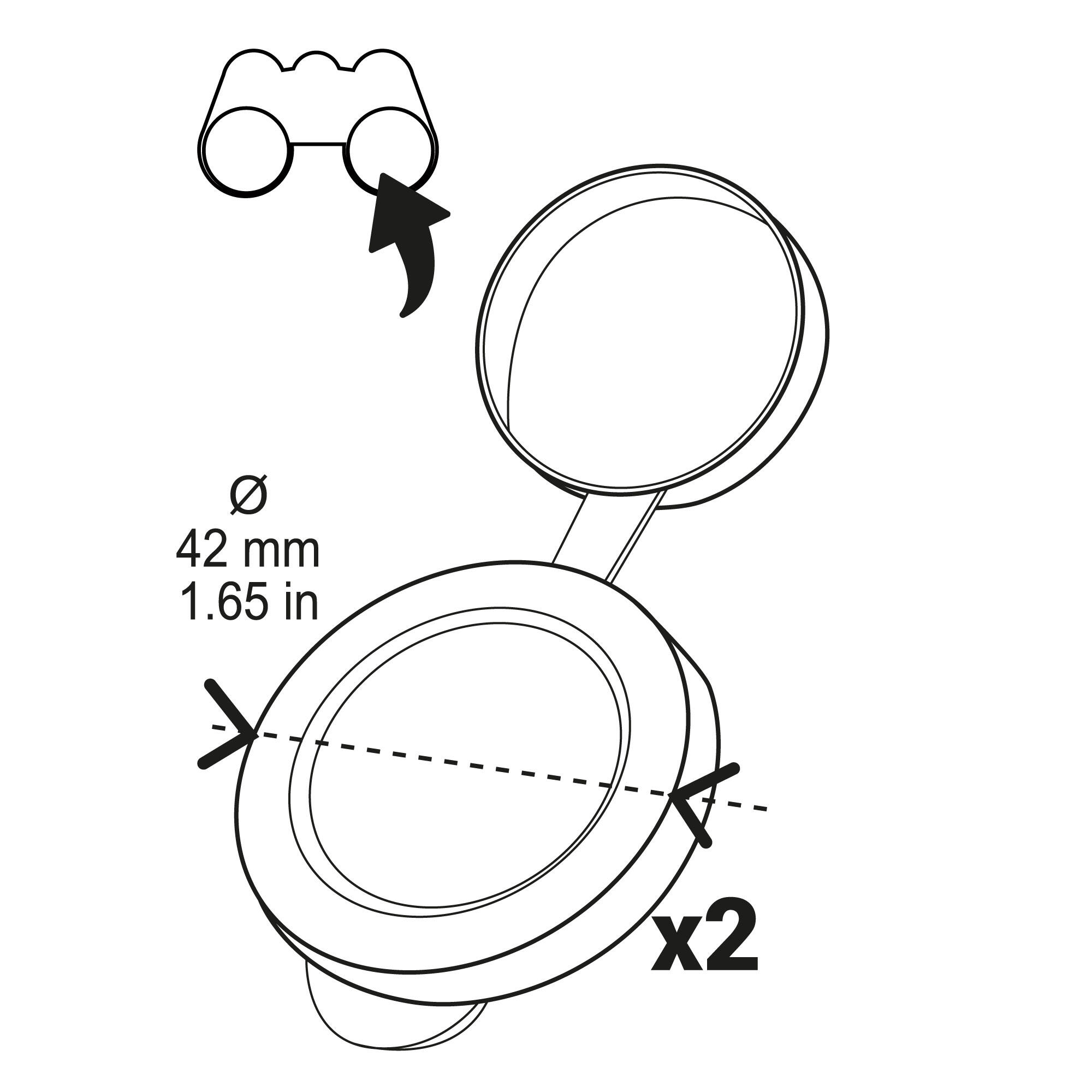 Pair of 42 mm binocular lens caps