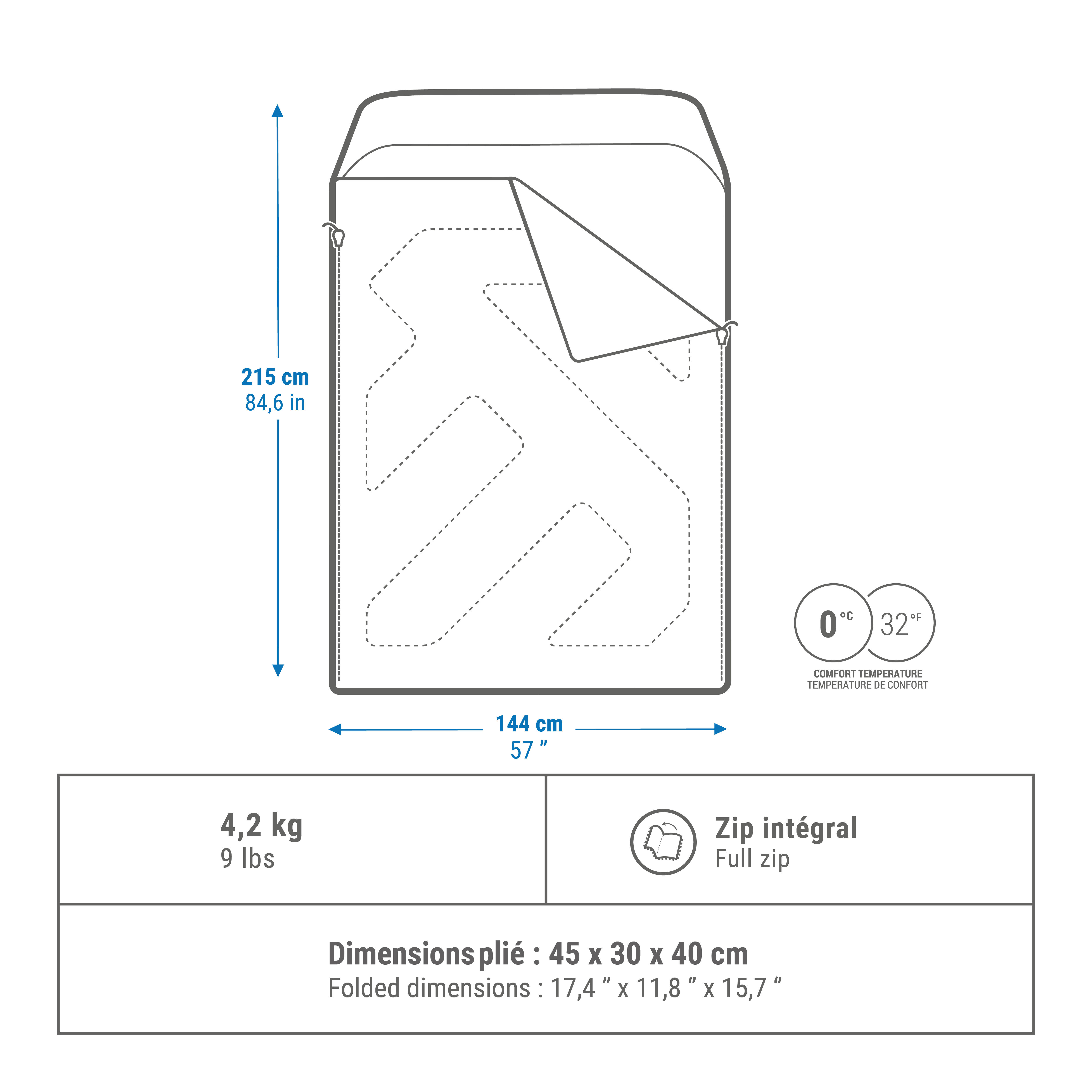 CAMPING SLEEPING BAG –  0° COMFORT DOUBLE