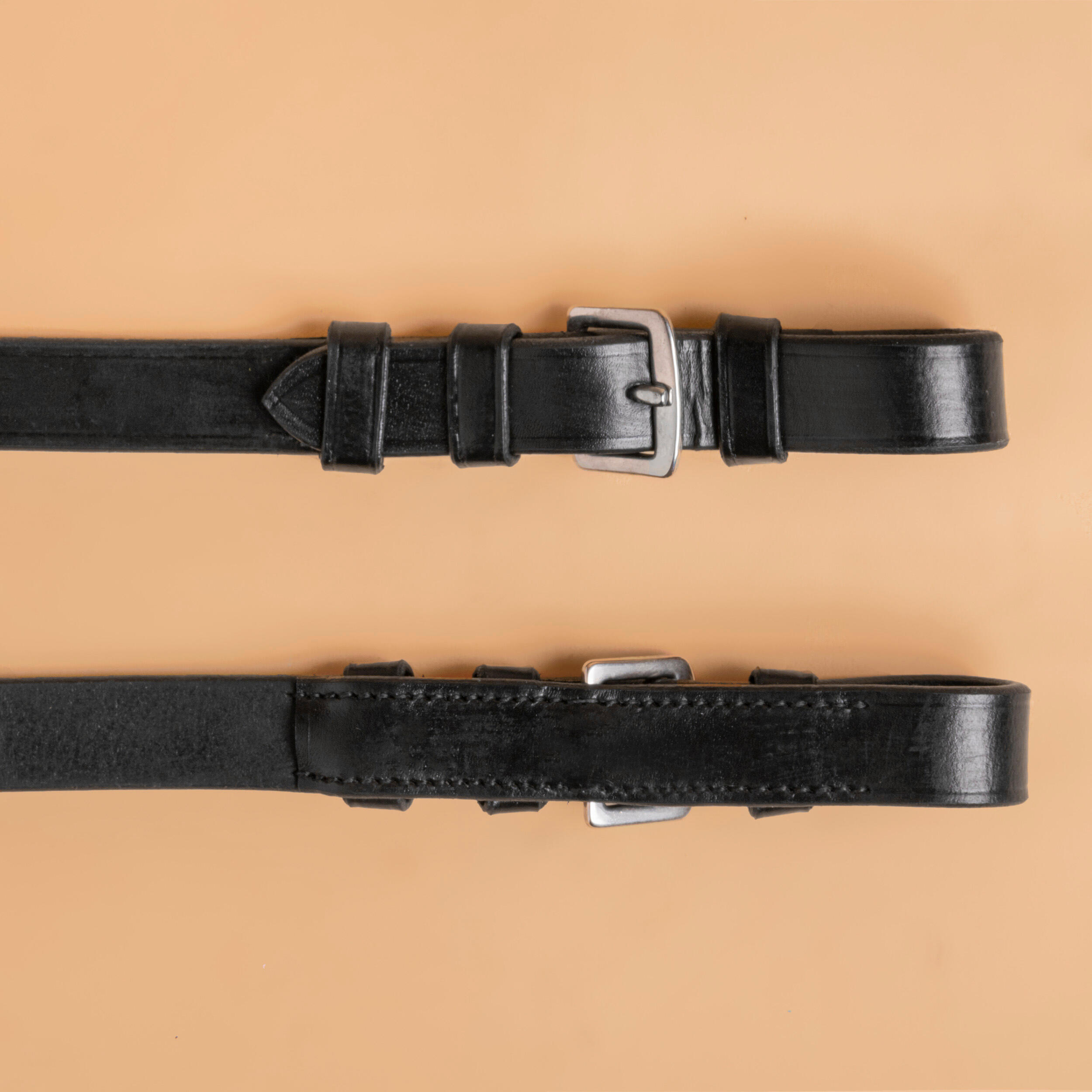 Horse Riding Silicone Grip Reins For Horse and Pony - Black