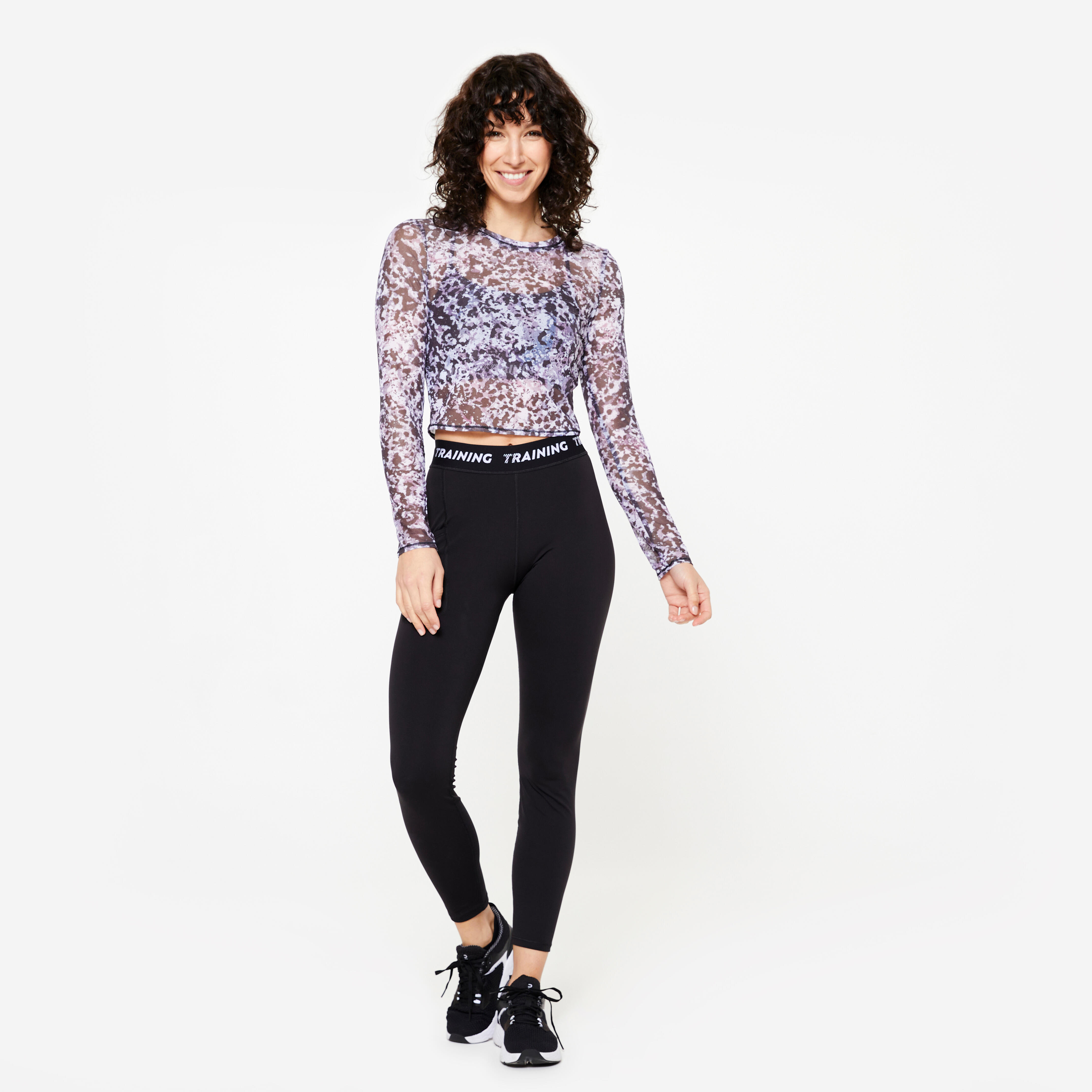 Long-Sleeved Cropped T-Shirt - Multicoloured