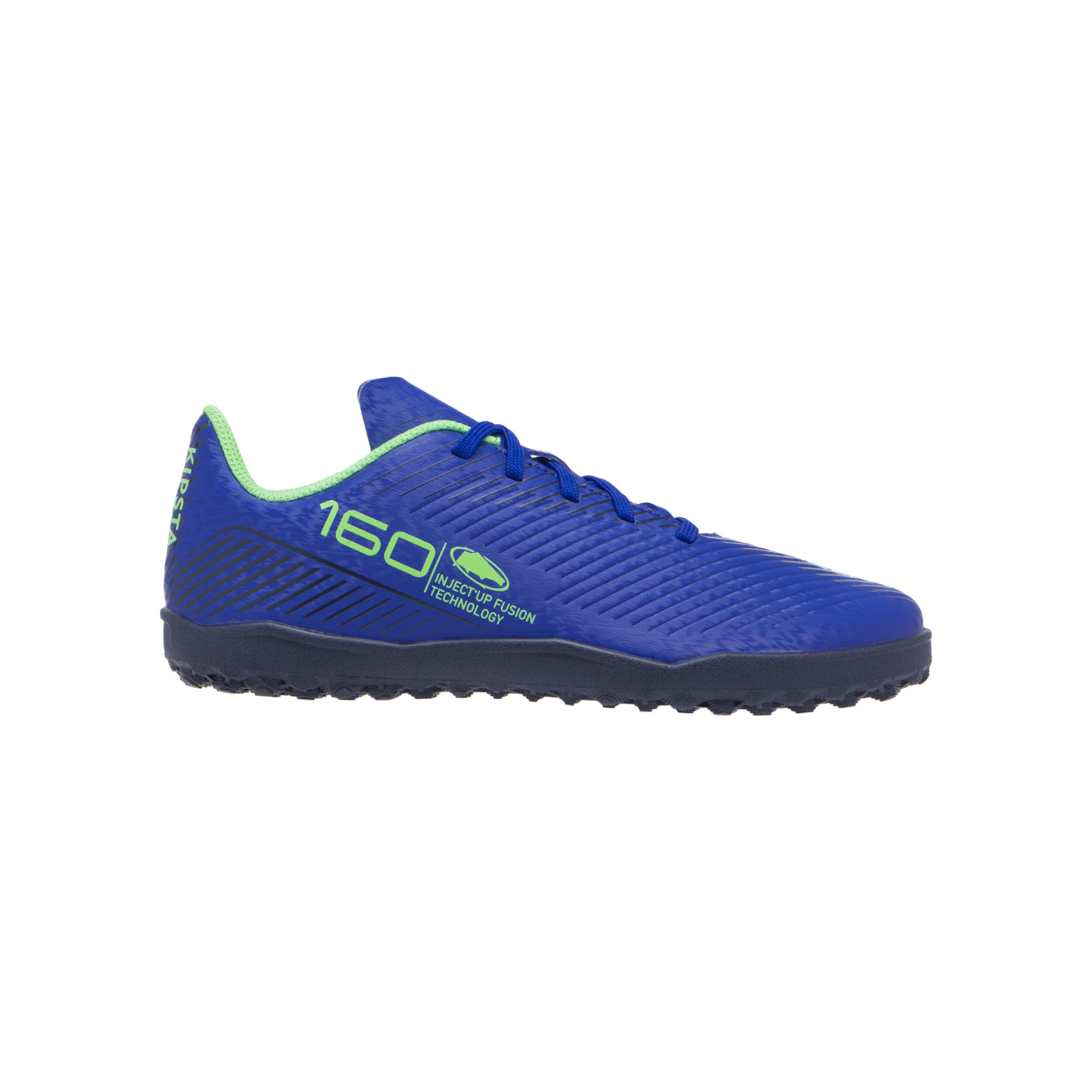 Kids' Lace-Up Football Boots 160 Turf - Blue