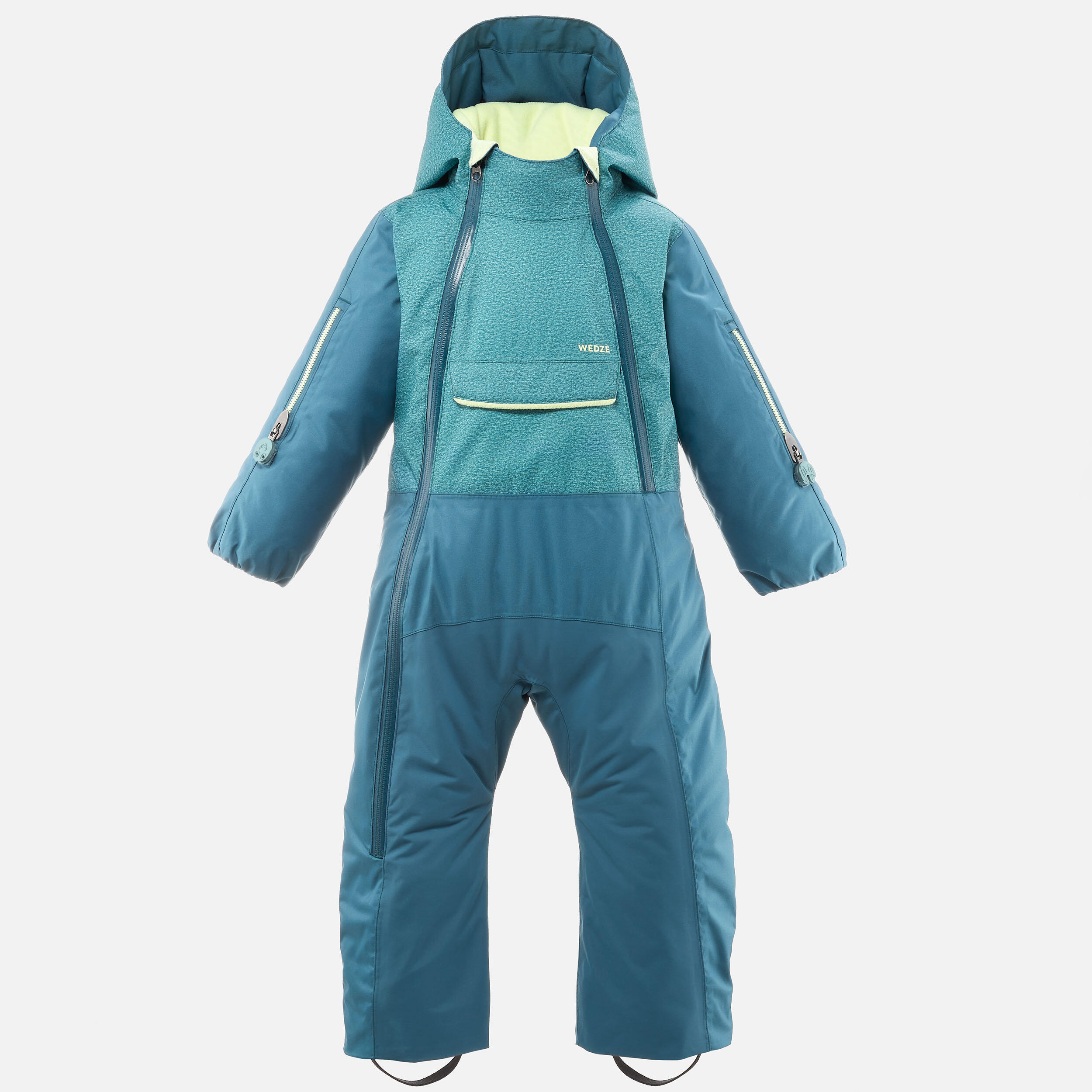 WARM AND WATERPROOF BABY SKI SUIT 900 WARM PNF LUGIKLIP - TURQUOISE