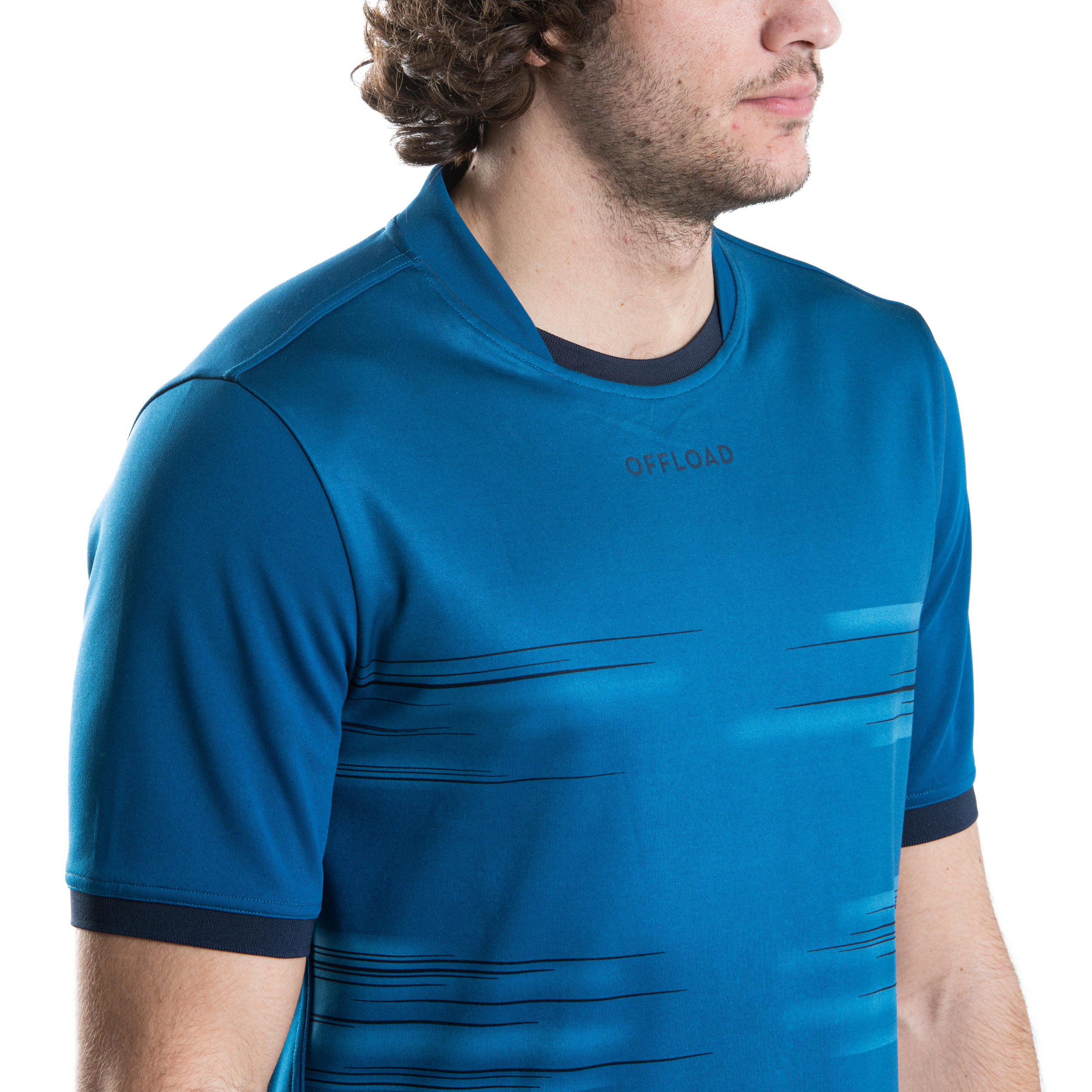 Men's Short-Sleeved Rugby Shirt R500 - Blue