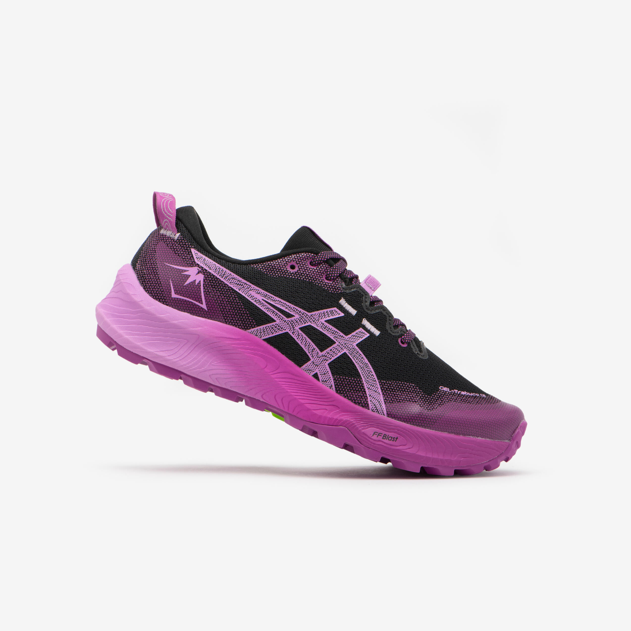 WOMEN'S ASICS GEL-TRABUCO 12 TRAIL RUNNING SHOES - BLACK LAVENDER