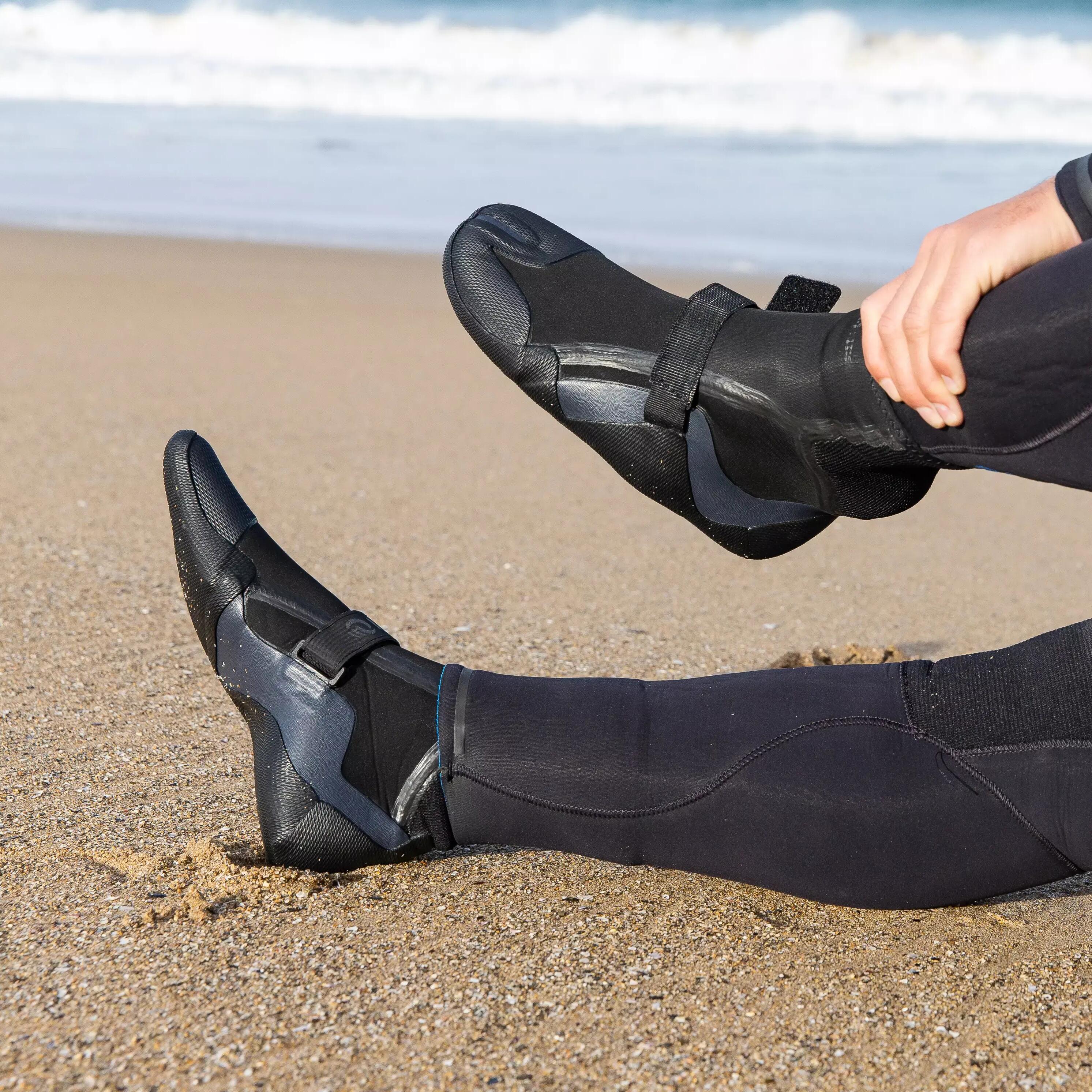 Neoprene surfing boots booties 900 4 mm - black/grey