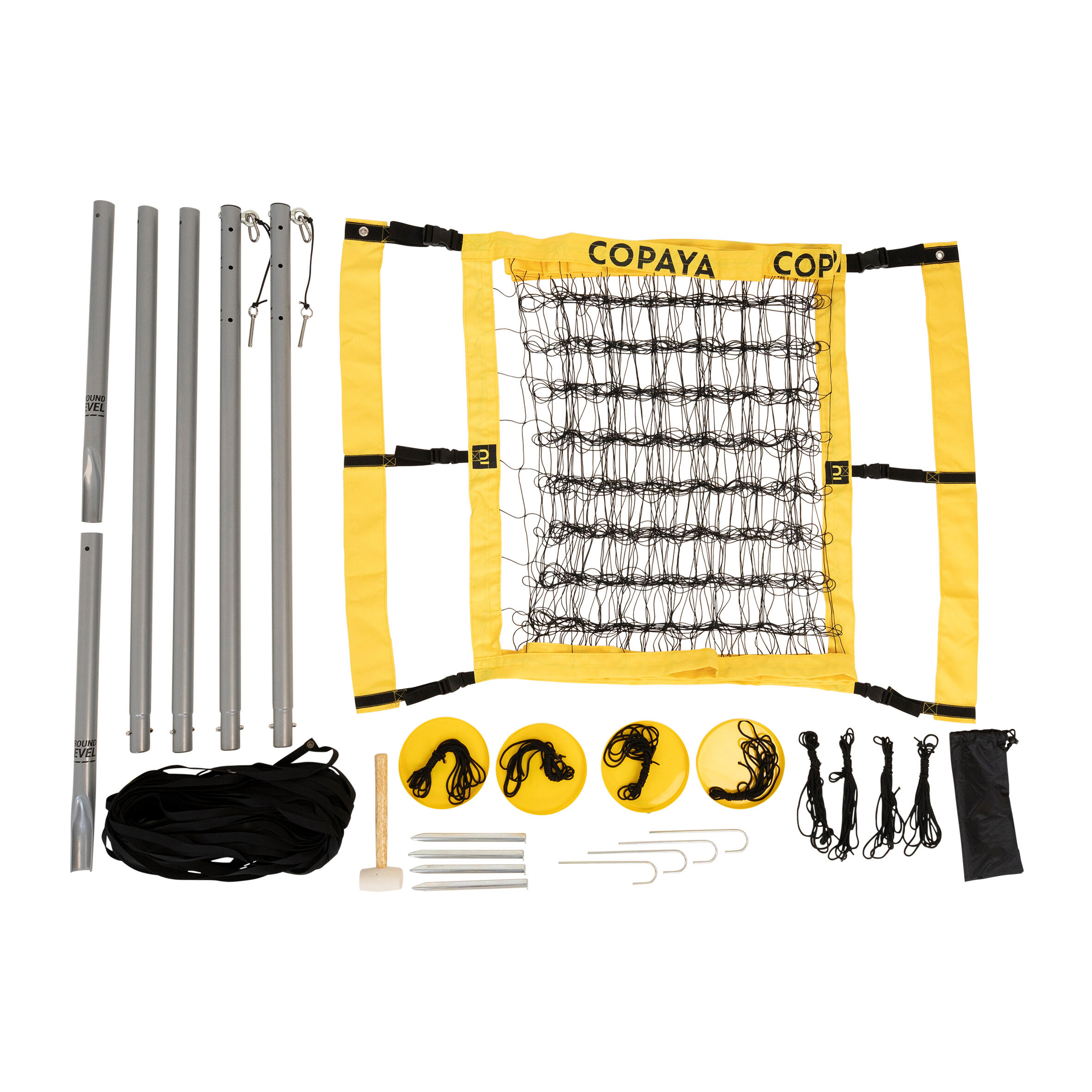 Official Dimensions Beach Volleyball Set BV900 - Yellow