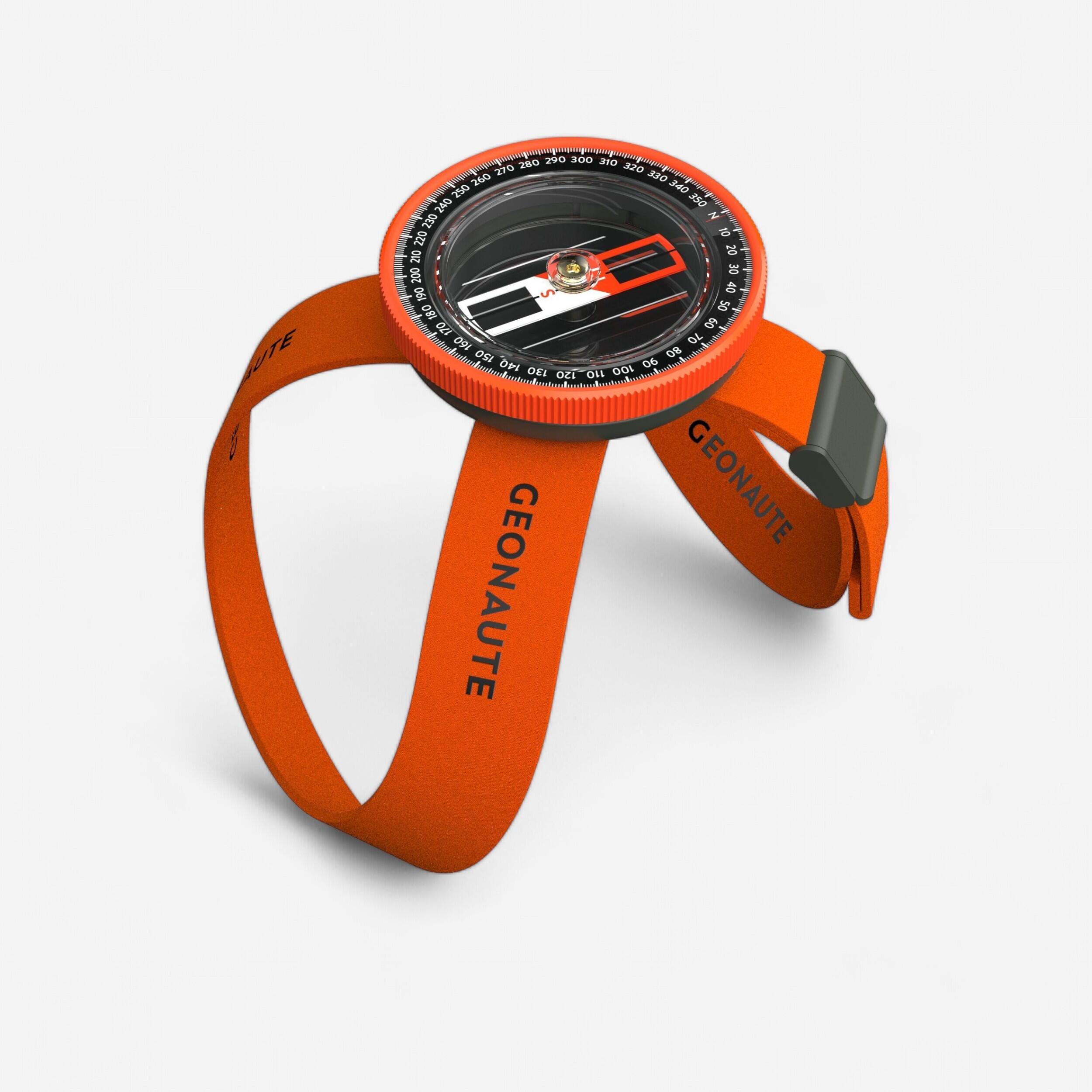 QUICK and STABLE WRIST compass for MULTISPORT adventure racing - orange black