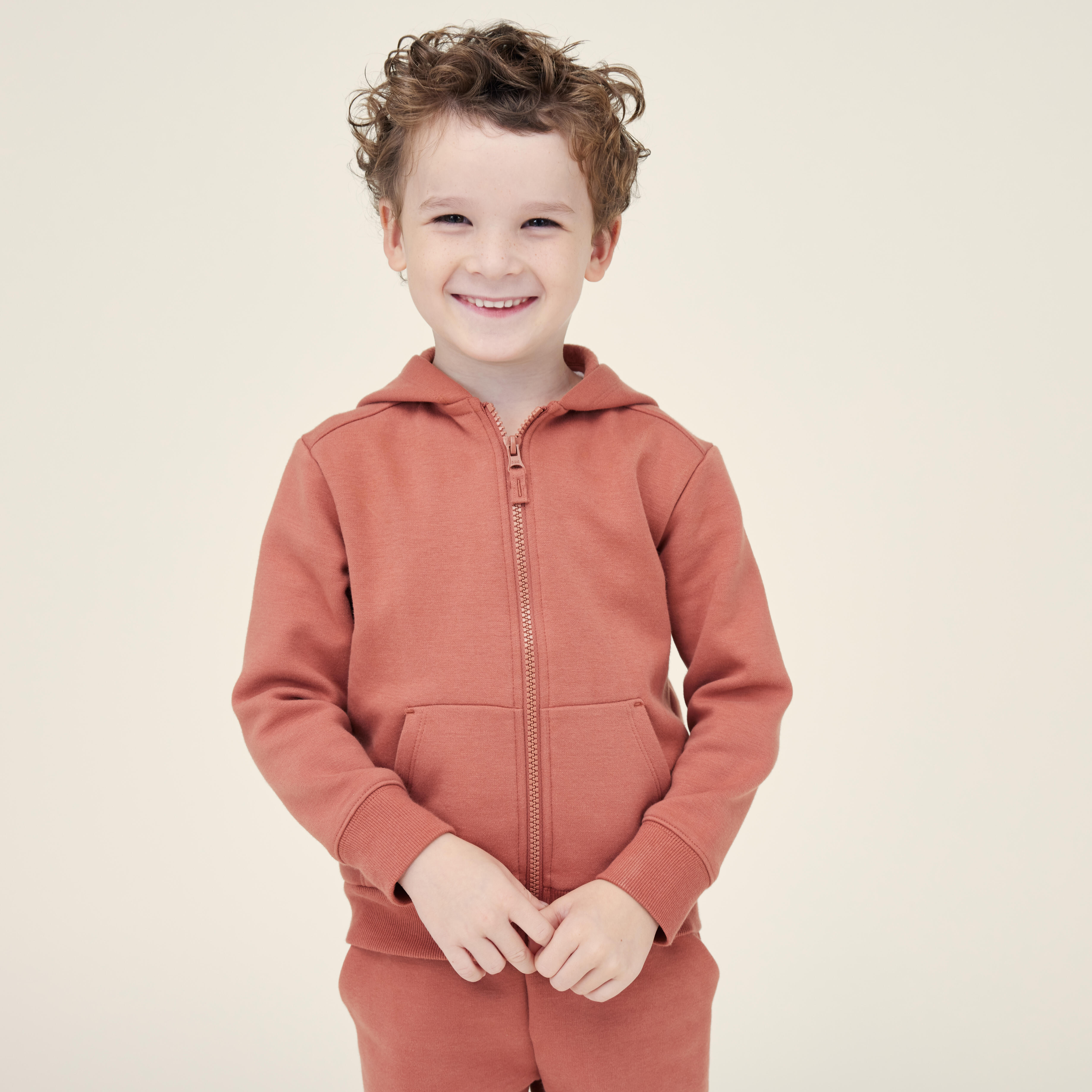 Baby Zip-Up Sweatshirt - Terracotta