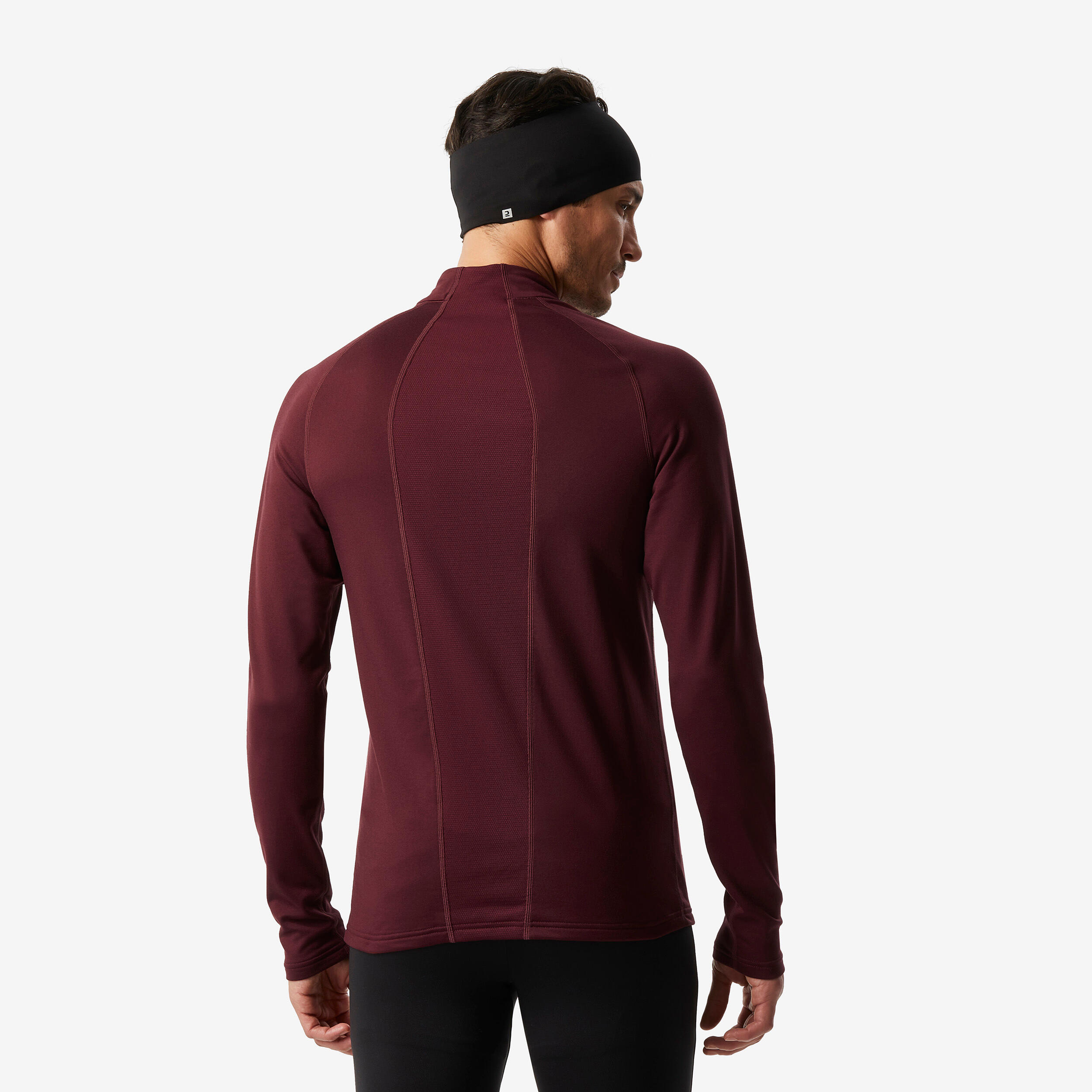 Men’s Ski Base Layer Top 1/2 Zip BL 500 - Burgundy