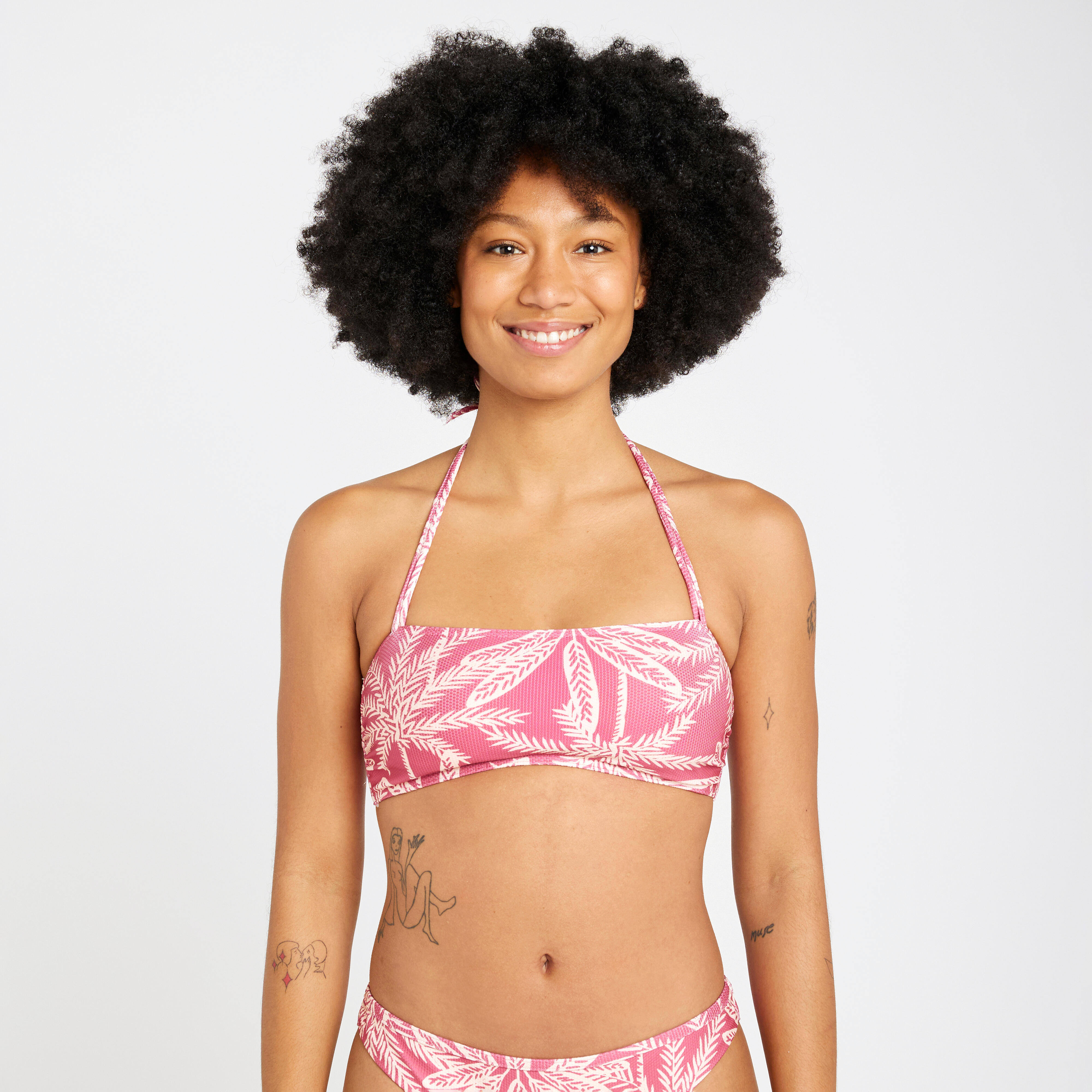 Women's textured bandeau swimsuit top - Laura palmer pink