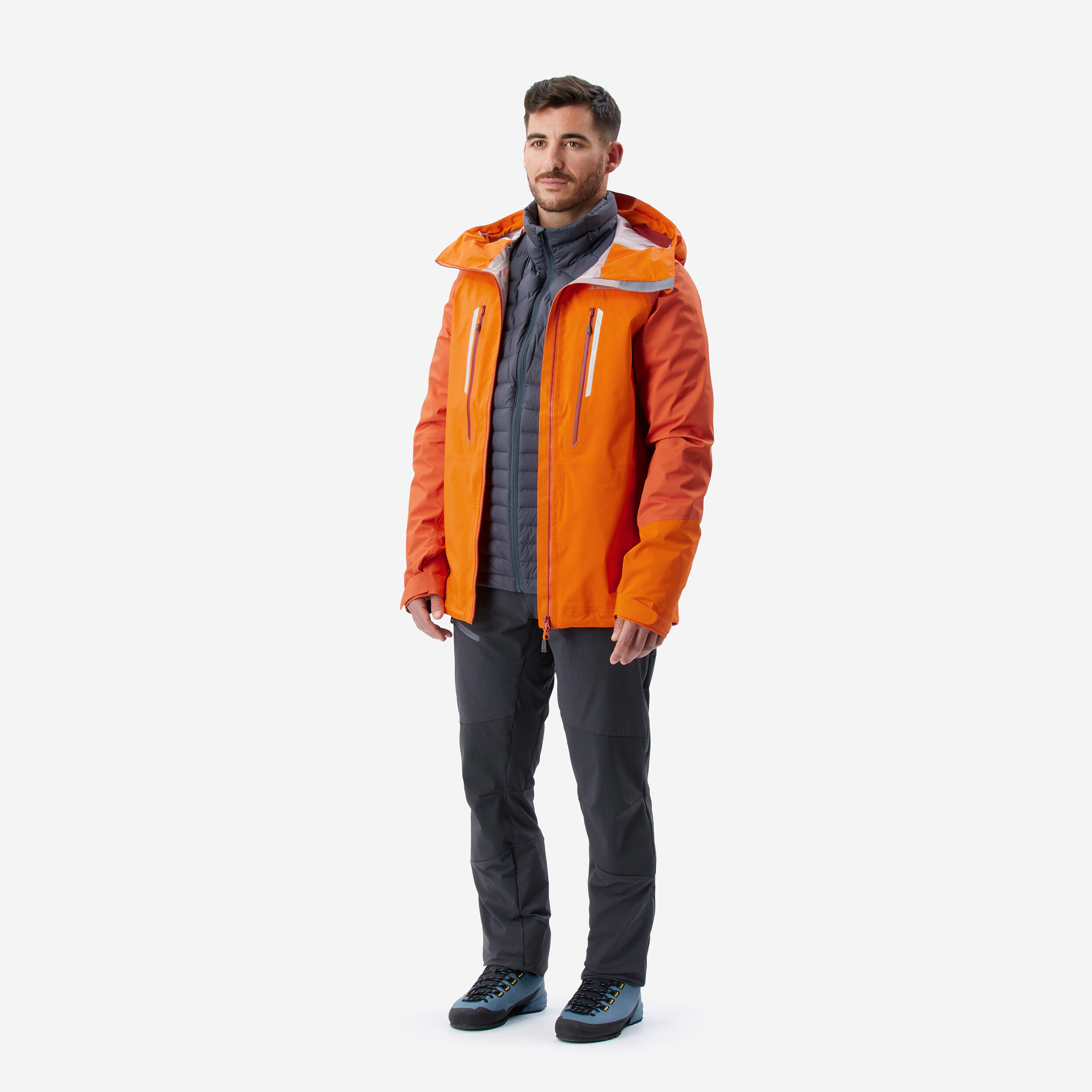 Men's Mountaineering Waterproof Jacket - Alpinism Light Orange