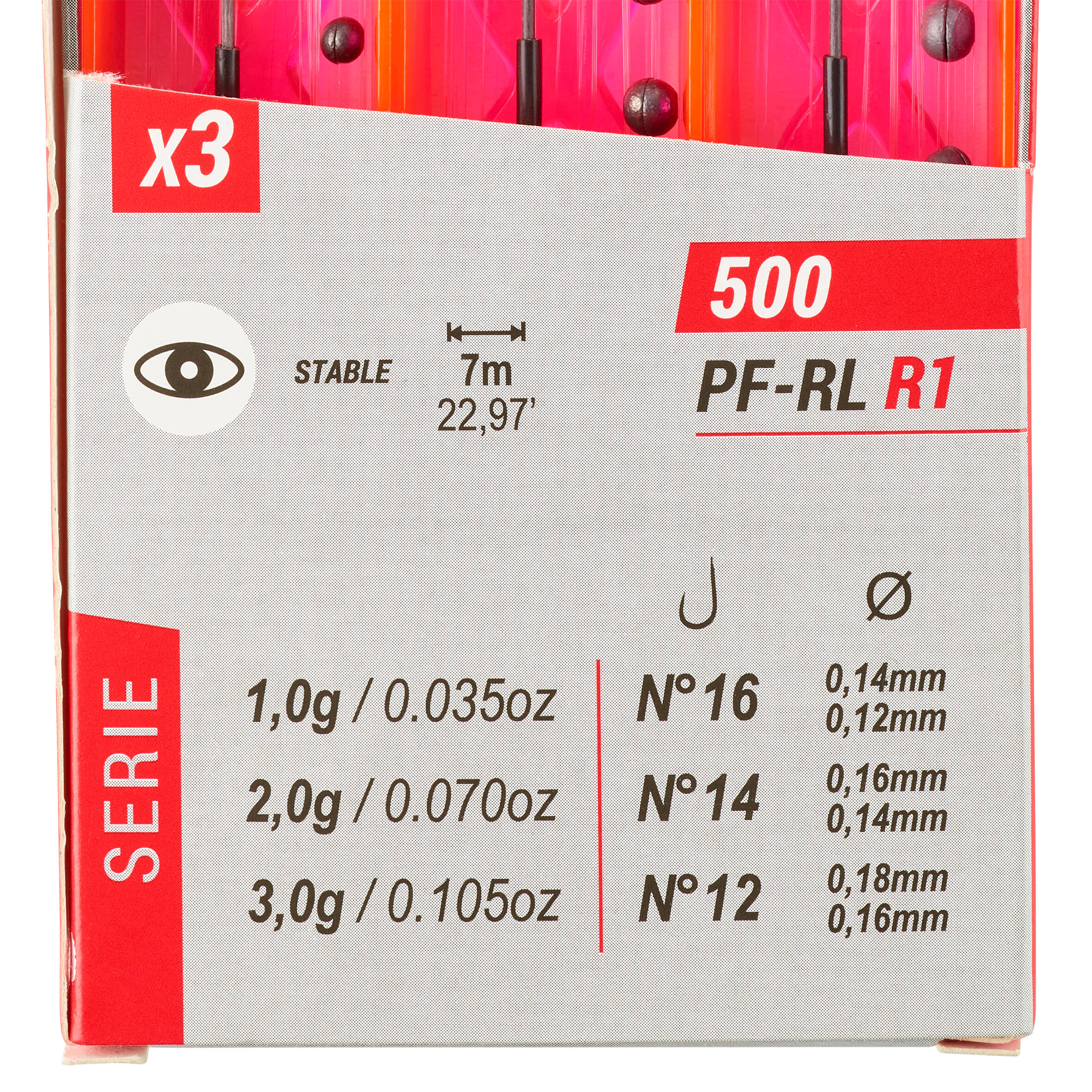 SET OF 3 RIGGED LINE  FOR STILL RIVER FISHING PF-RL500 R1 1 g 2 g 3 g