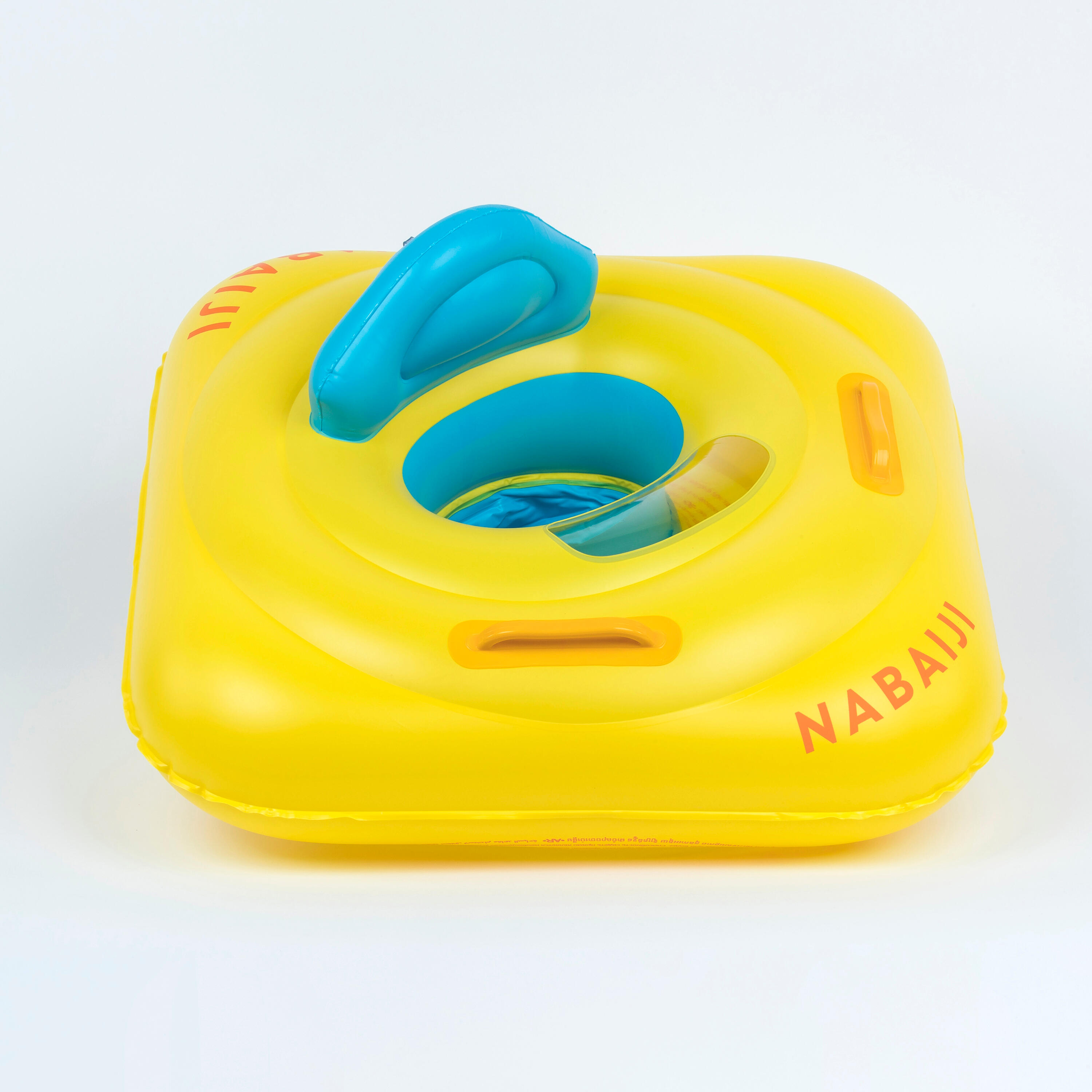 Inflatable baby seat buoy for swimming pool with porthole with handles 7-11 kg