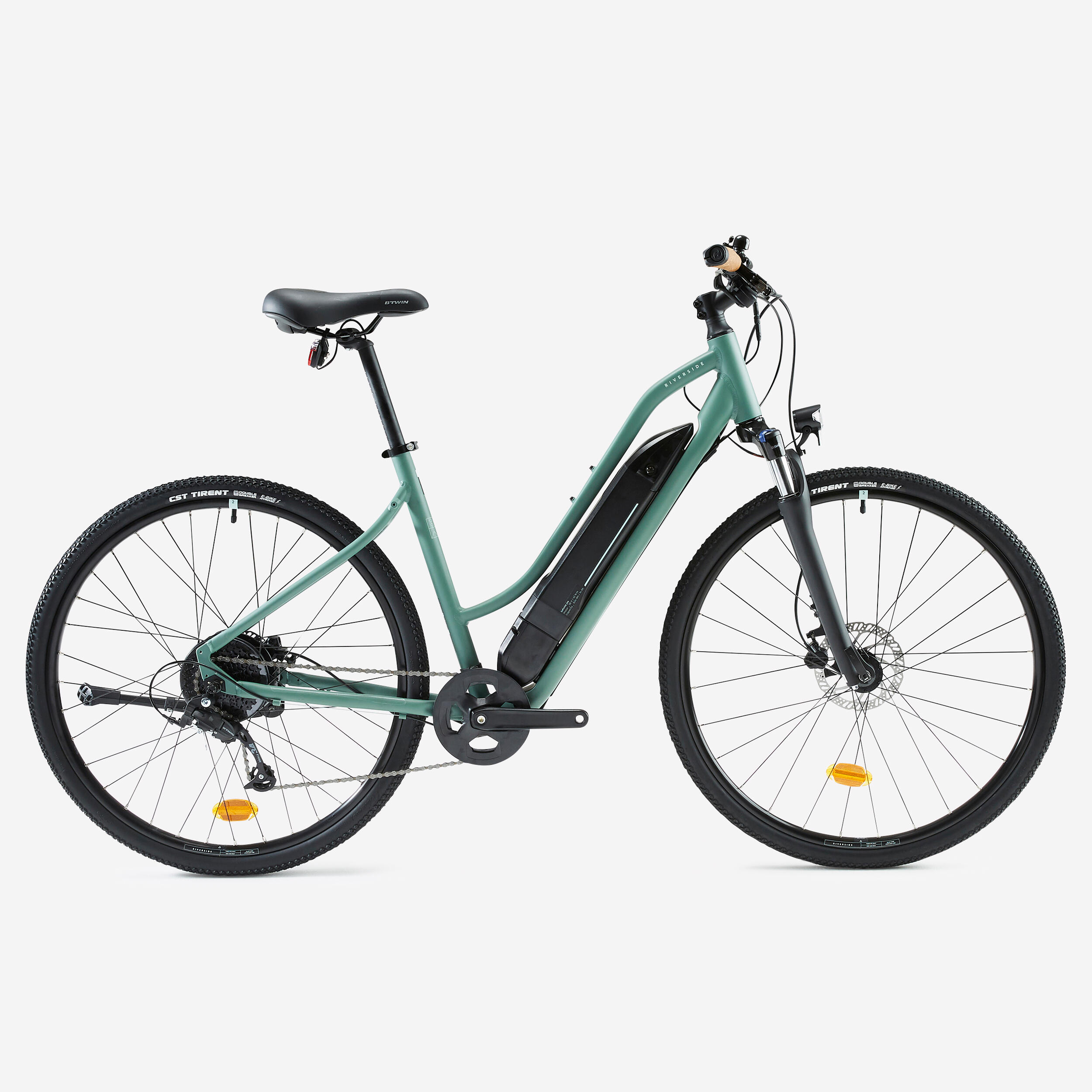 Electric Low Frame Hybrid Bike Riverside 520 E - Green
