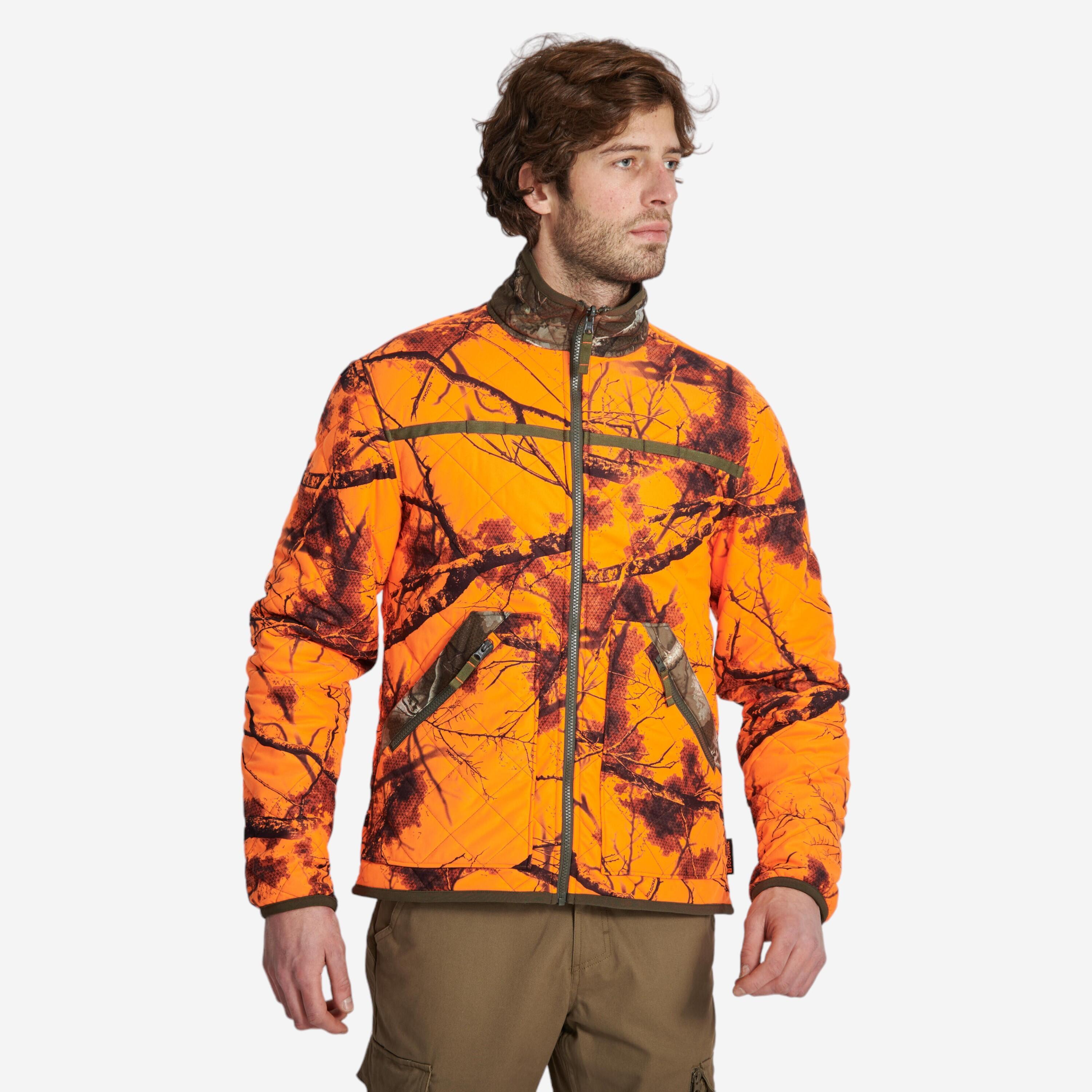 SILENT REVERSIBLE PADDED HUNTING JACKET TREEMETIC/TREEMETIC - NEON