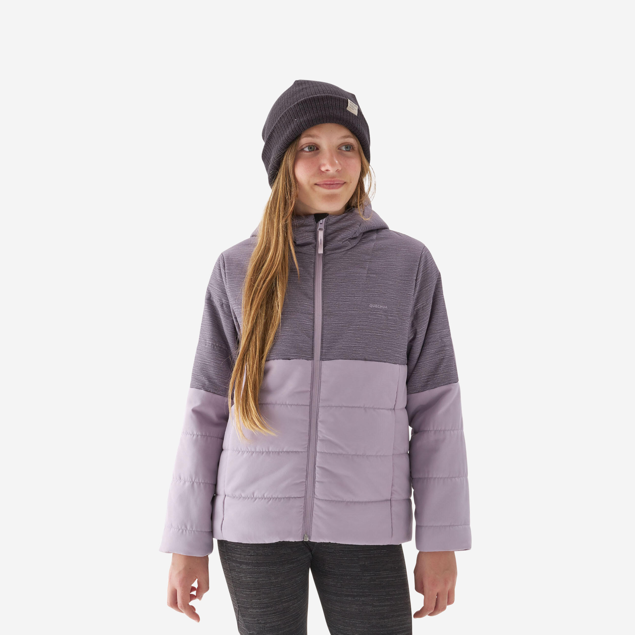 Kids’ Hiking Padded Jacket - Aged 7-15 - NH100 Purple