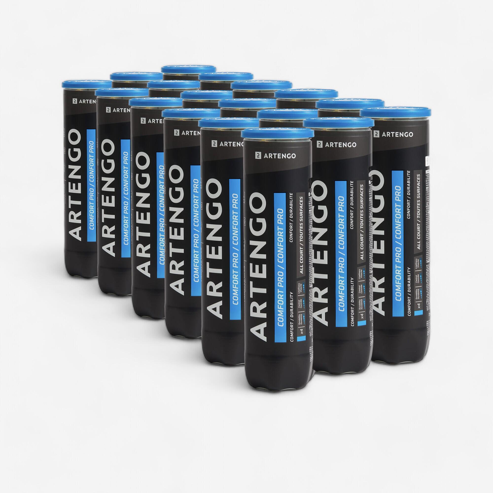 Versatile Tennis Ball Comfort Pro 4-Pack x 18 - Yellow