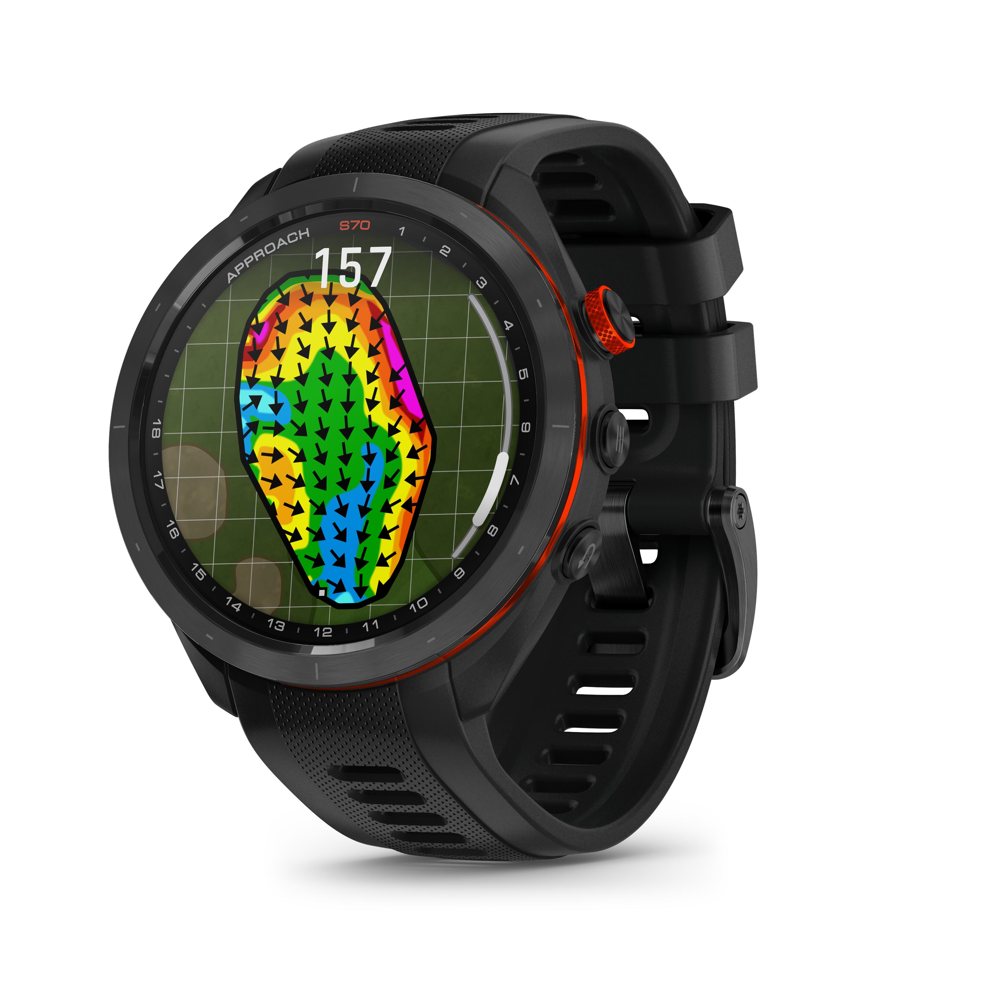 GOLF GPS WATCH 47mm - GARMIN APPROACH S70 BLACK