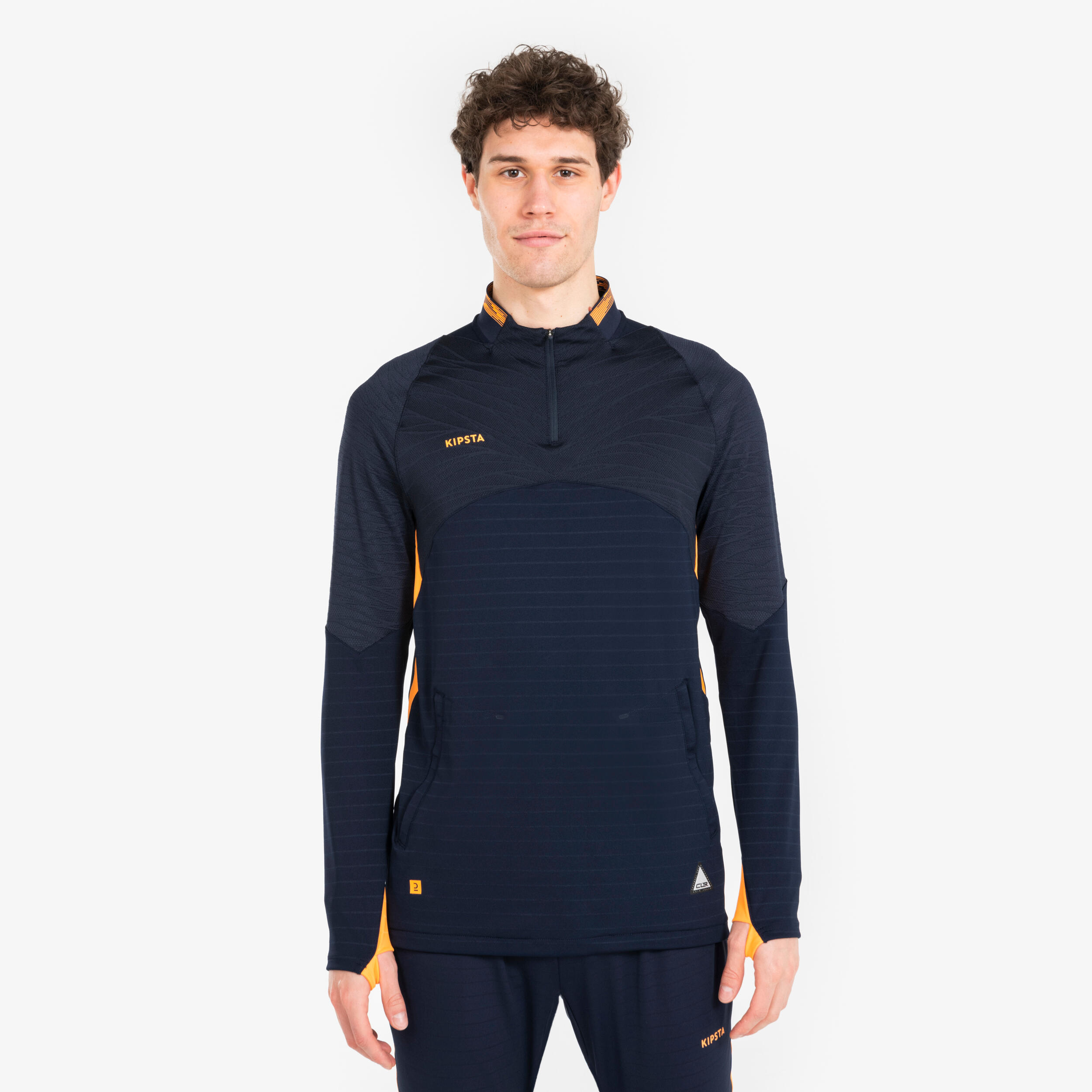 Adult 1/2 Zip CLR - Navy & Orange