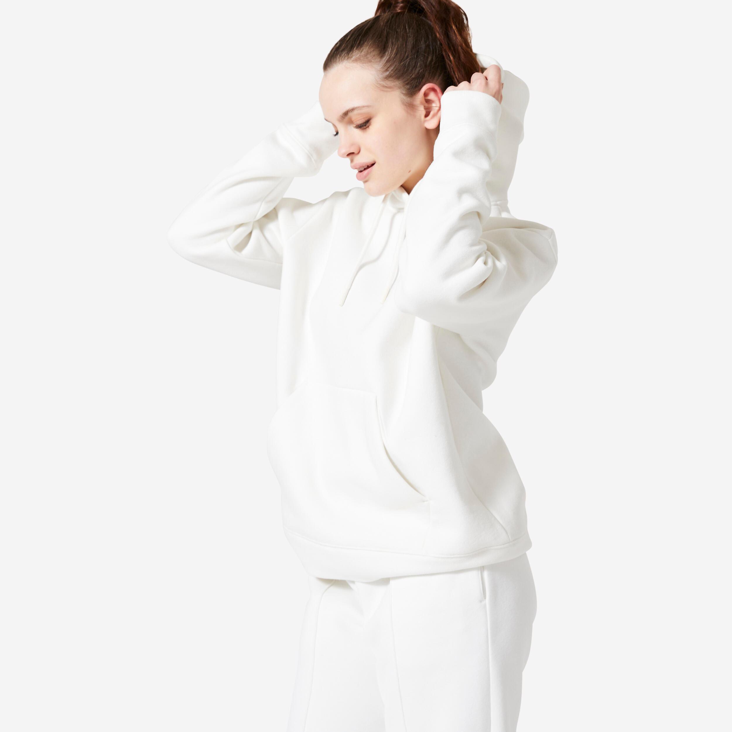 Women's Fitness warm Hoodie - 500 white
