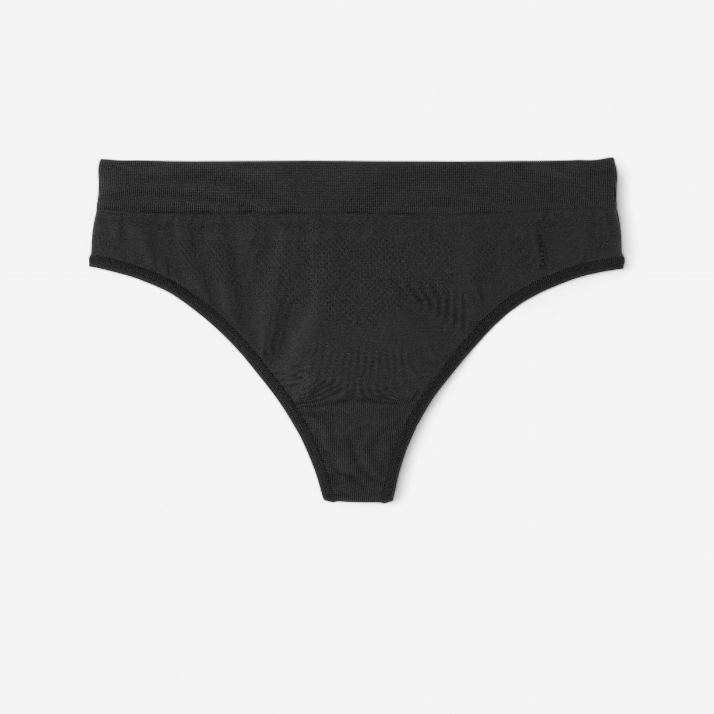 Women's Seamless Thong - Ebony Black