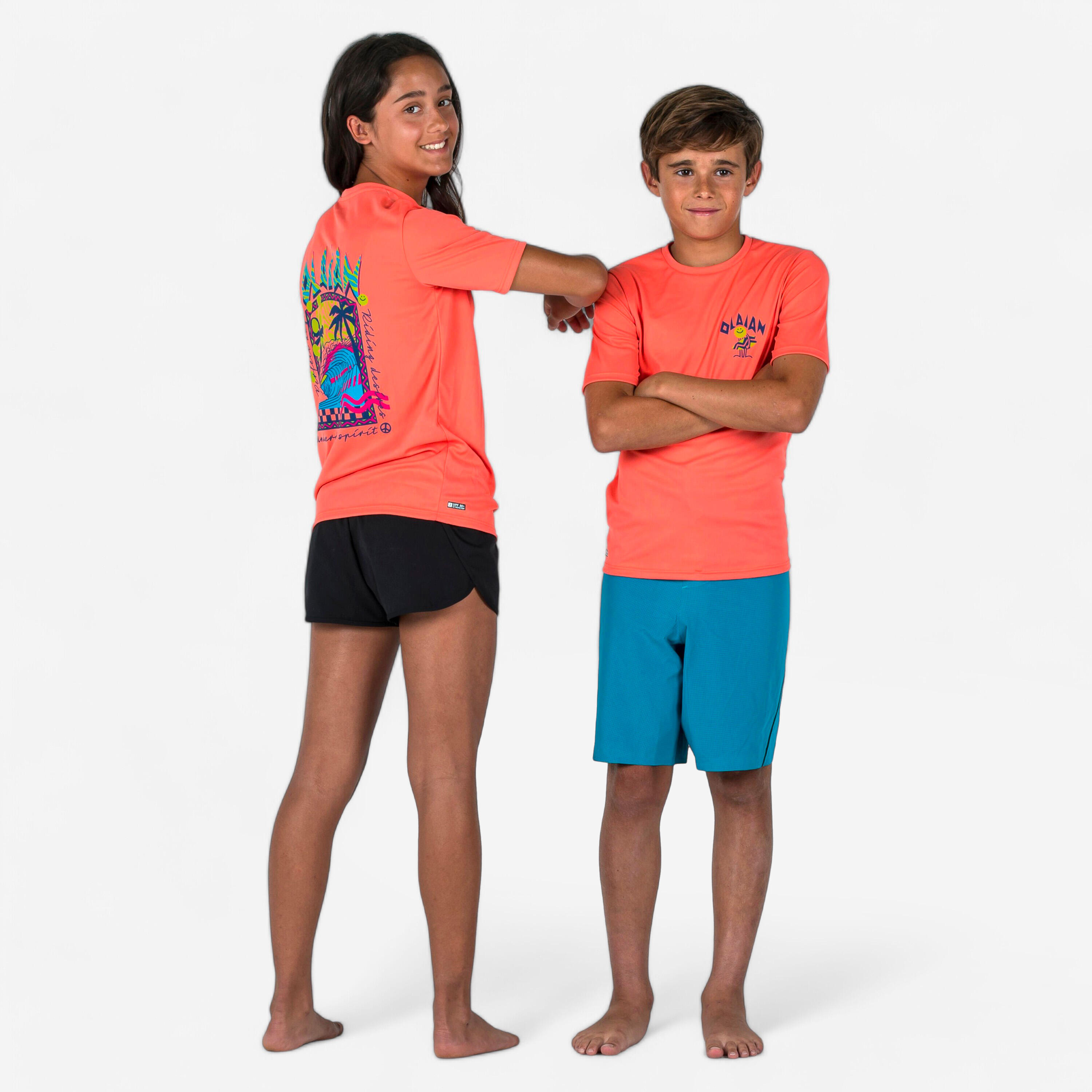 Kid's short-sleeved anti-UV T-Shirt - 100 Graph orange