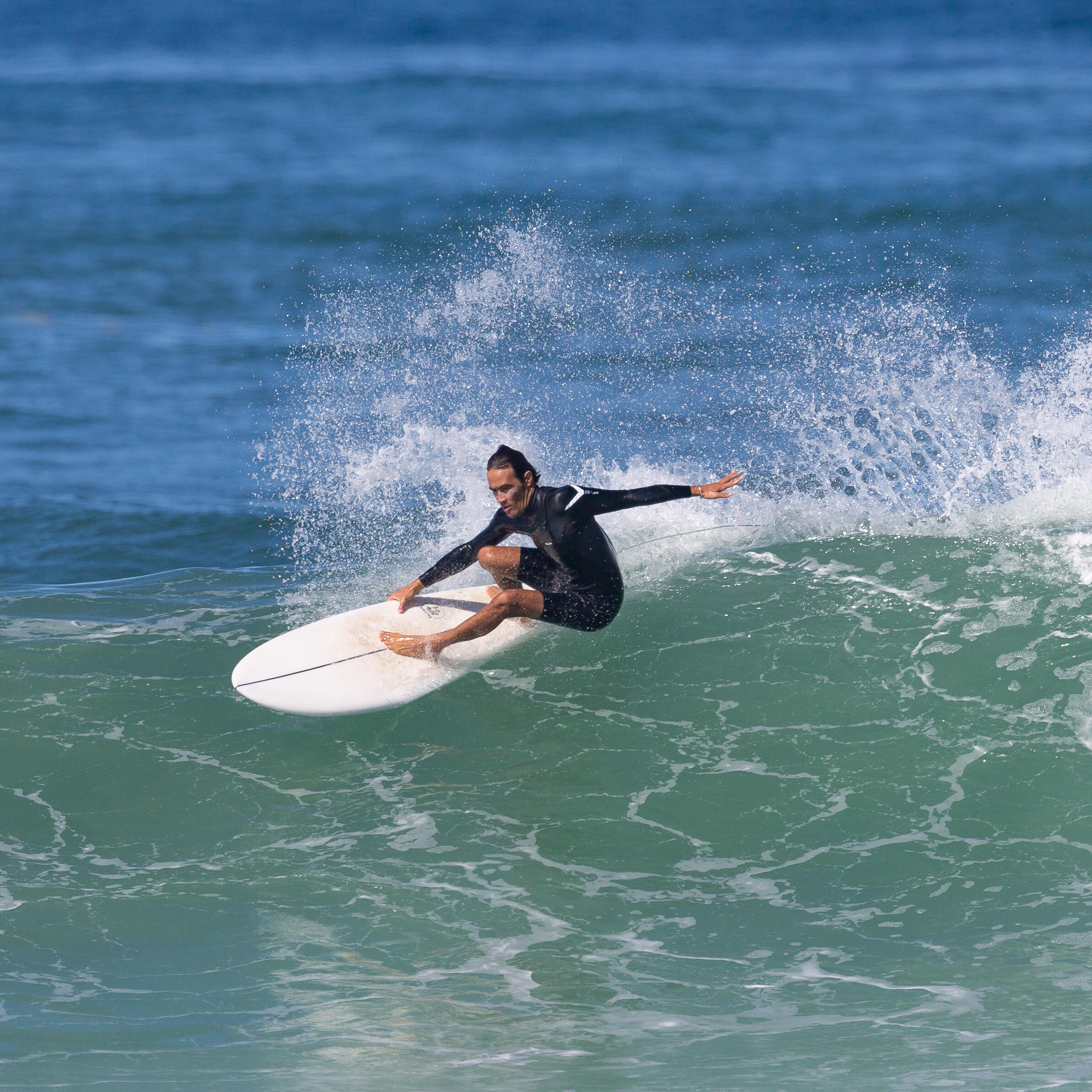 Men's Surfing Neoprene Long Sleeve No Zip Shorty Wetsuit 900 1.5 mm - Black