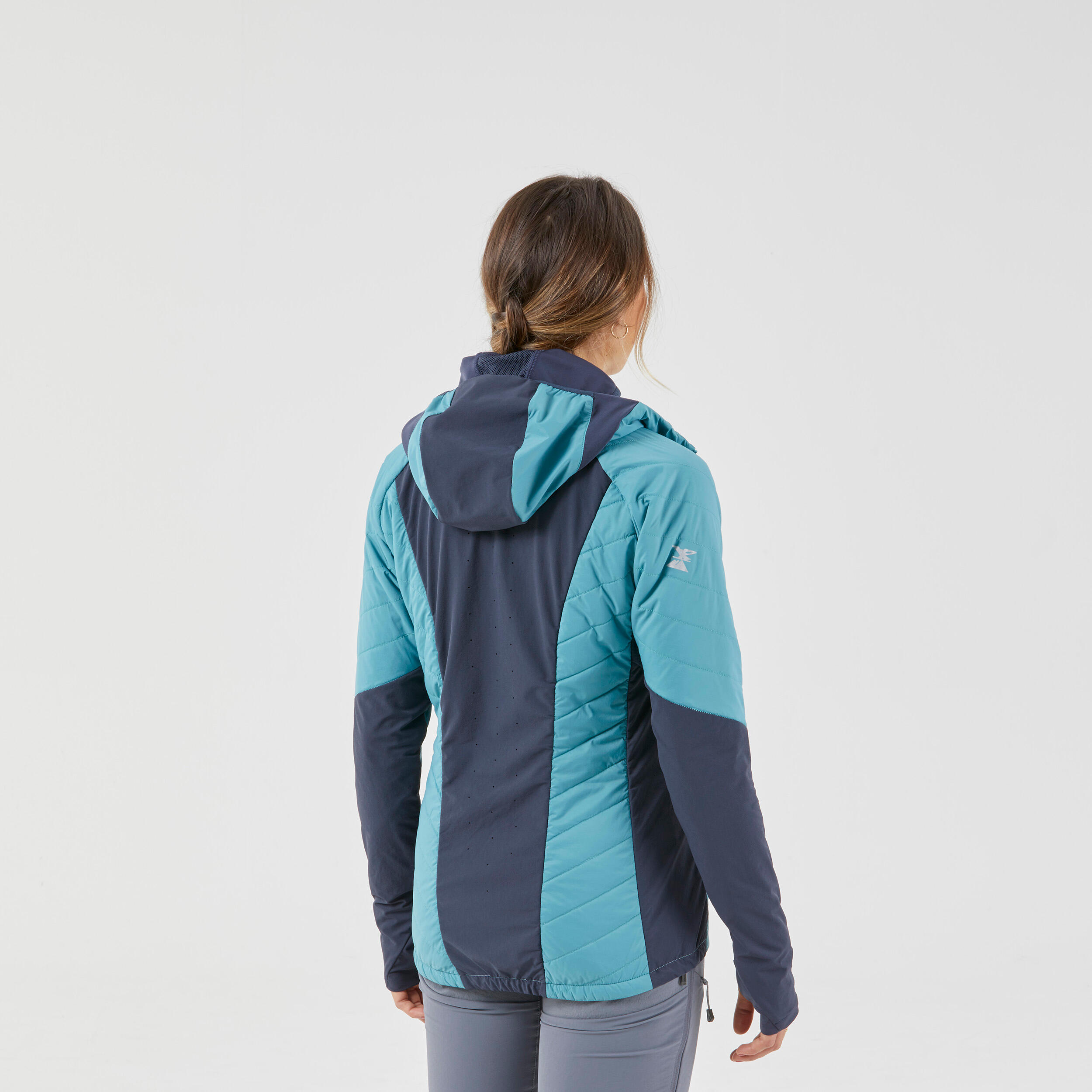 WOMEN'S HYBRID JACKET SPRINT SYNTHETIC & WOOL MOUNTAINEERING - BLUE GREY
