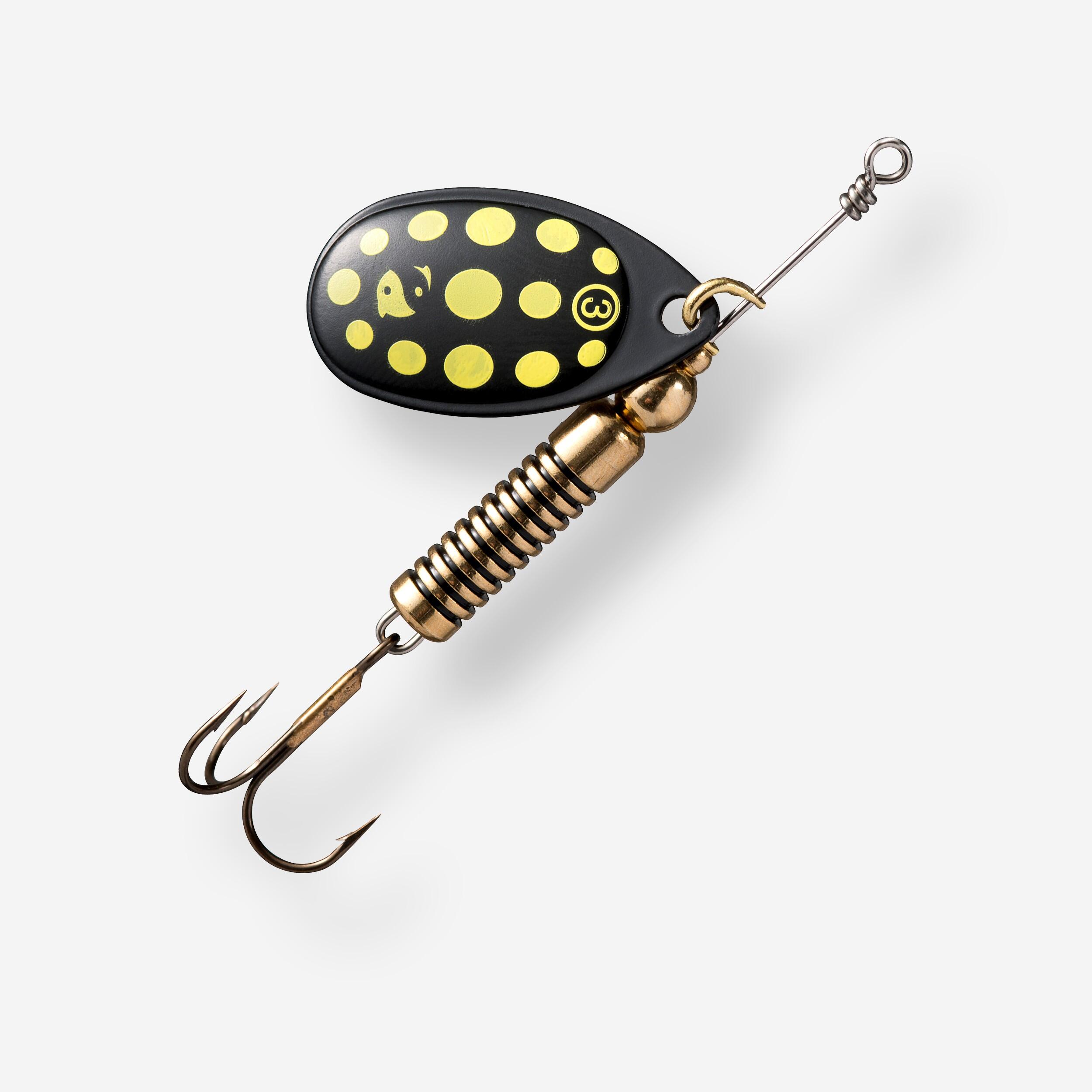 WETA + -3 BLACK YELLOW DOTS PREDATOR FISHING SPINNER