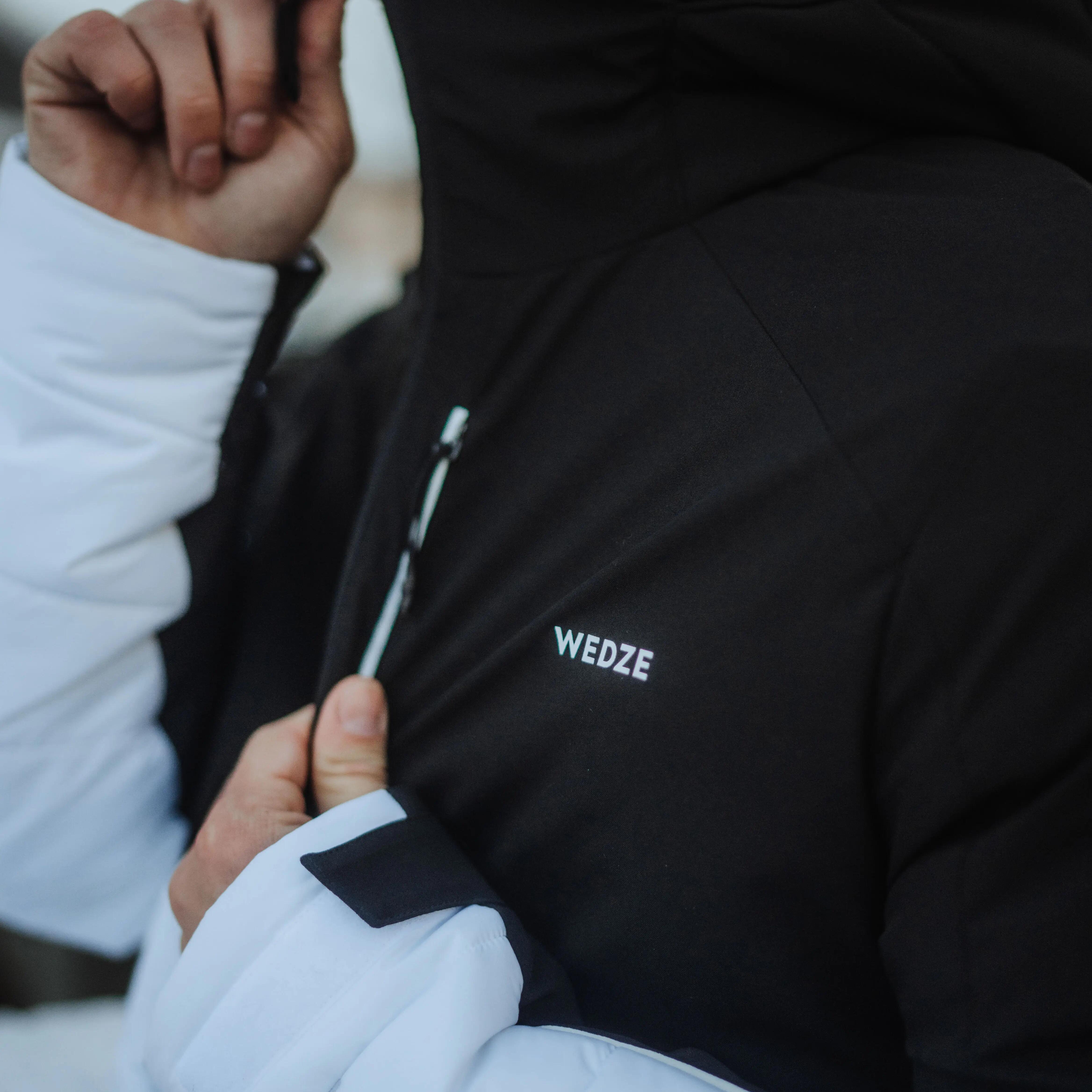 Men’s warm ski and snowboard jacket 100 - white/black