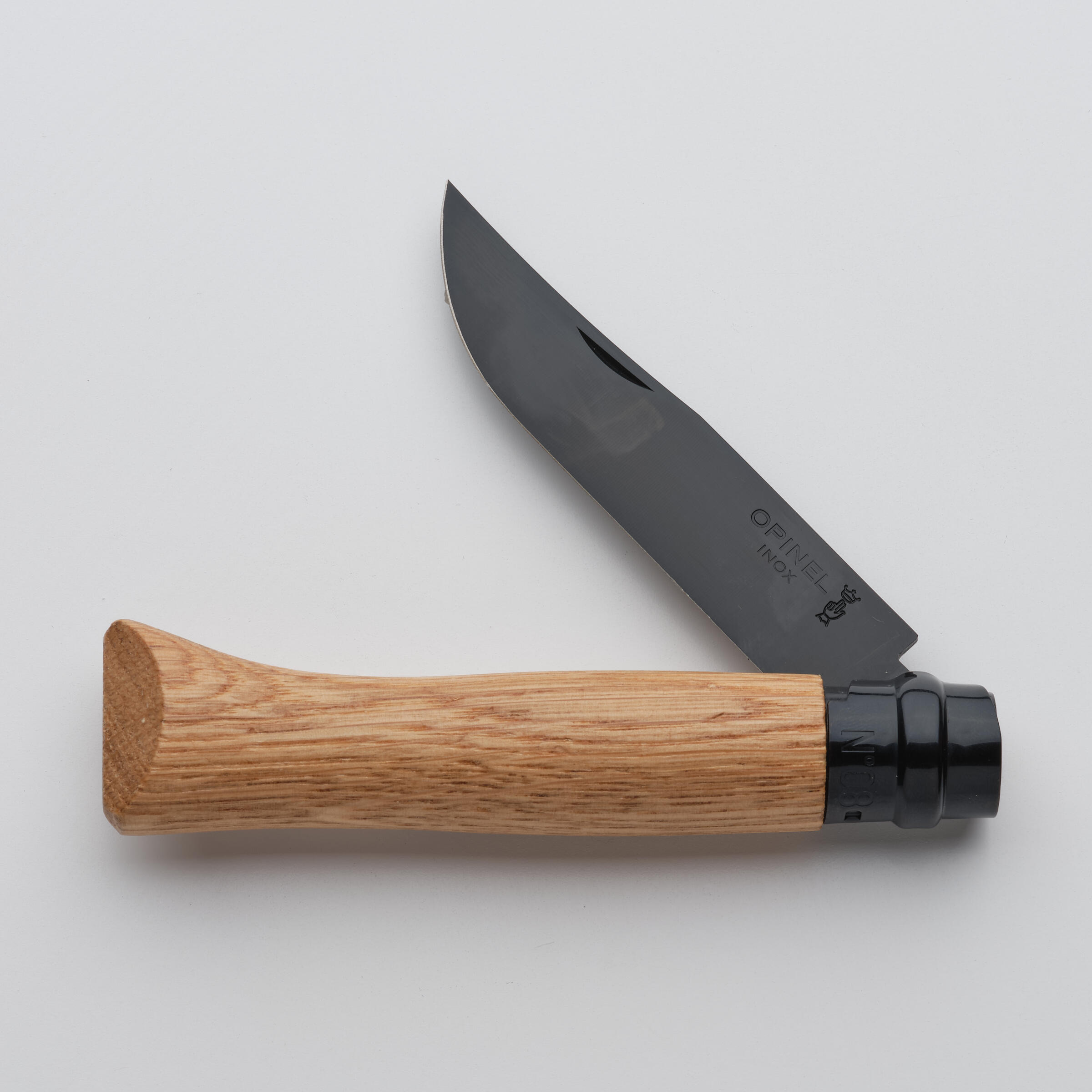 Folding knife 8.5 cm Stainless steel Opinel No. 8 Black Oak
