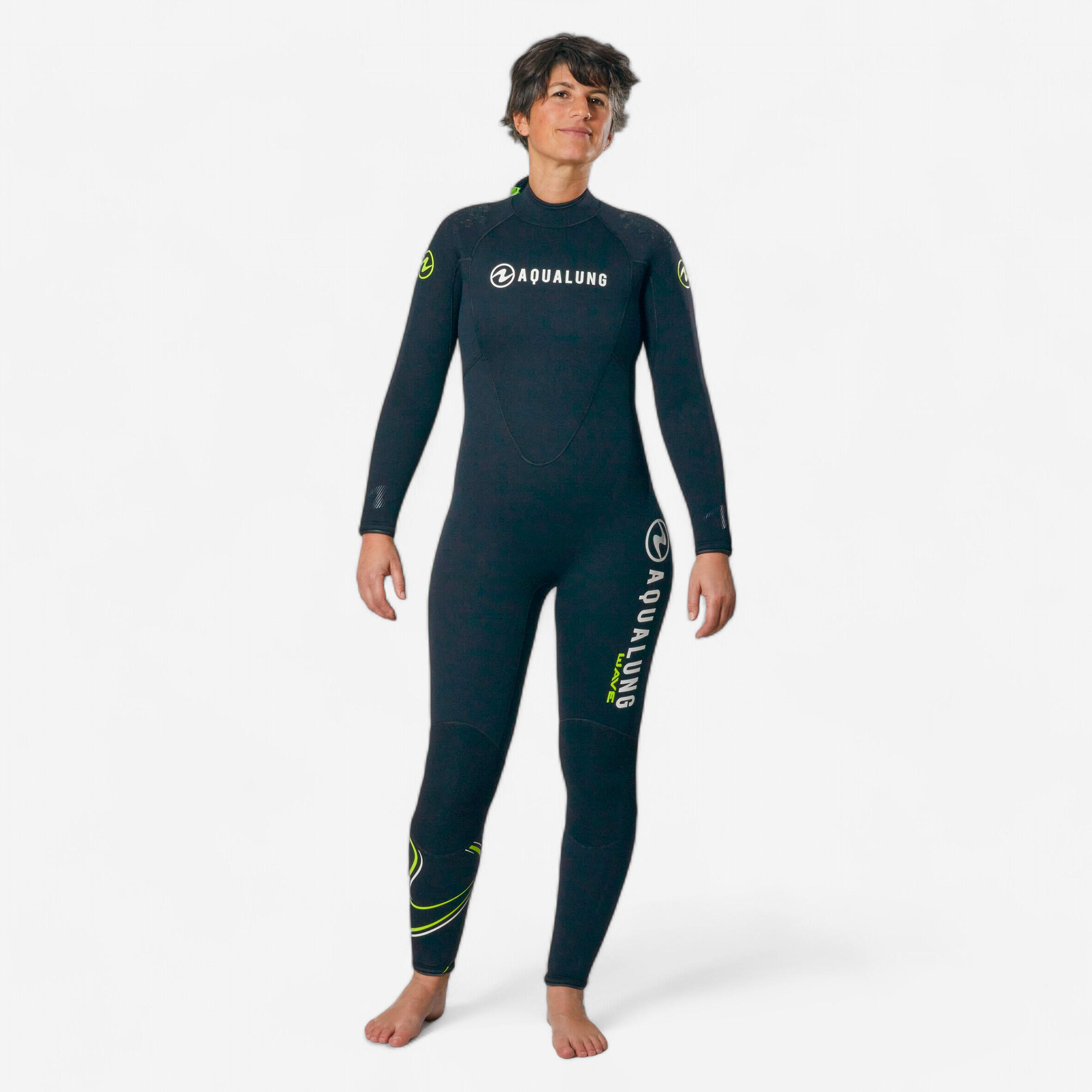 Women's diving wetsuit Aqualung 5.5 mm neoprene - WAVE Black/Yellow