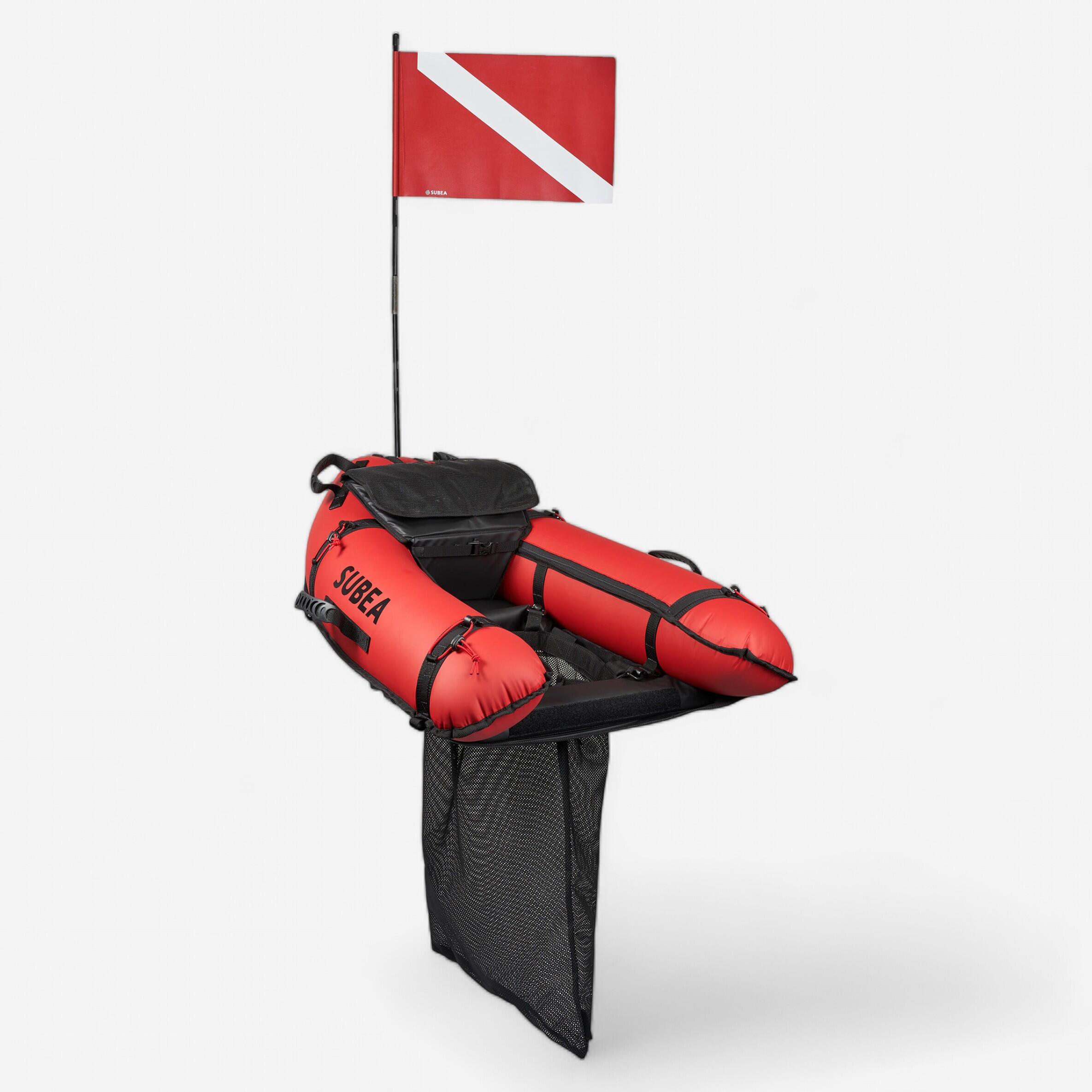 Spearfishing inflatable board with removable net SUBEA - XL format