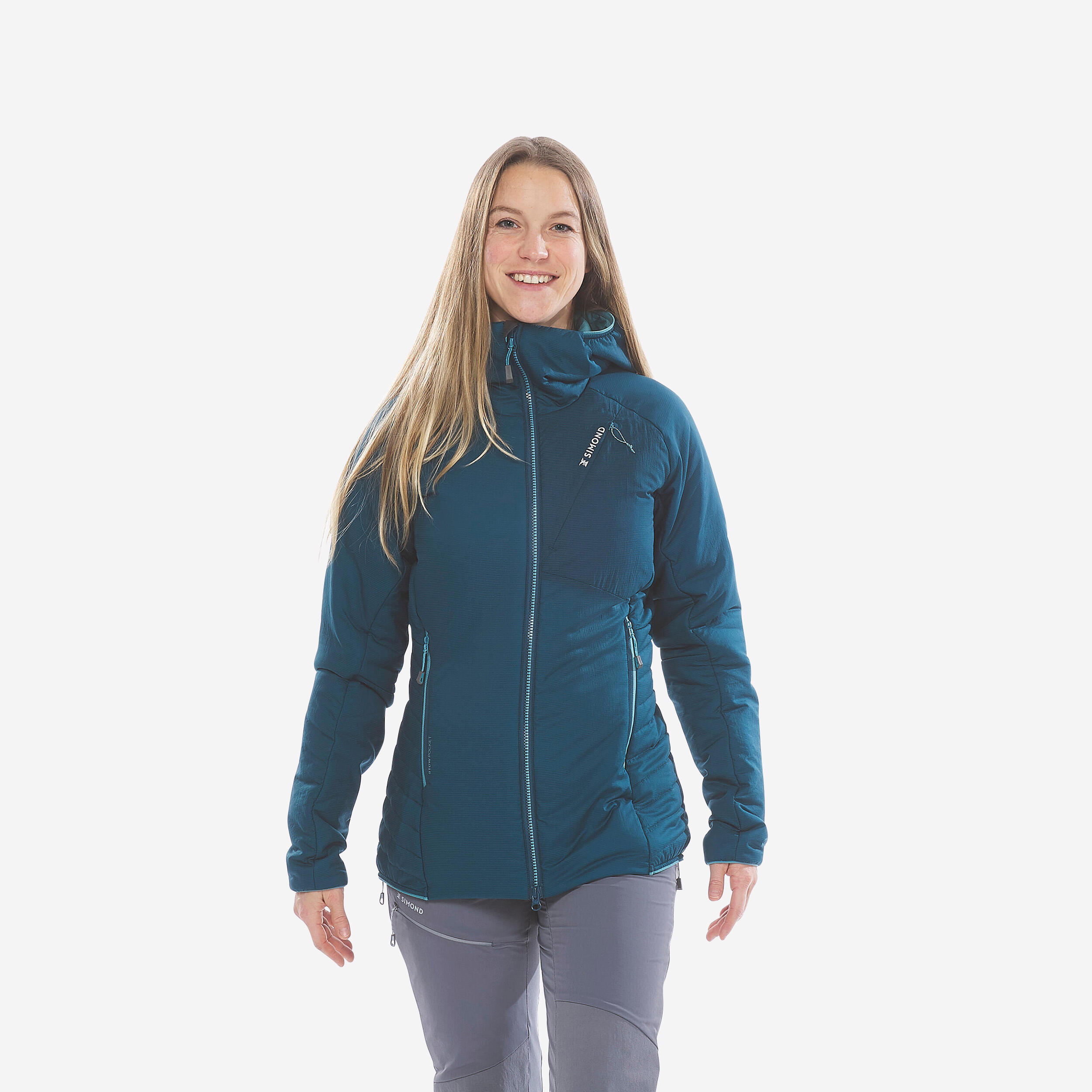 Women’s compressible padded mountaineering jacket  deep blue