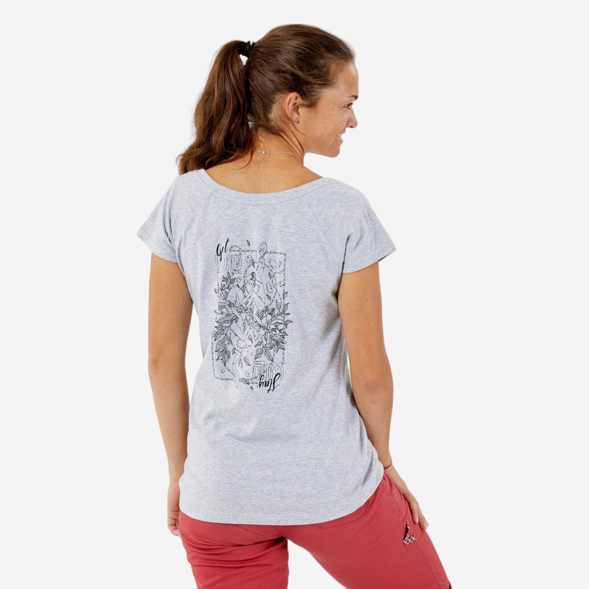 WOMEN’S CLIMBING T-SHIRT VERTIKA GREY - Flore Beaudelin