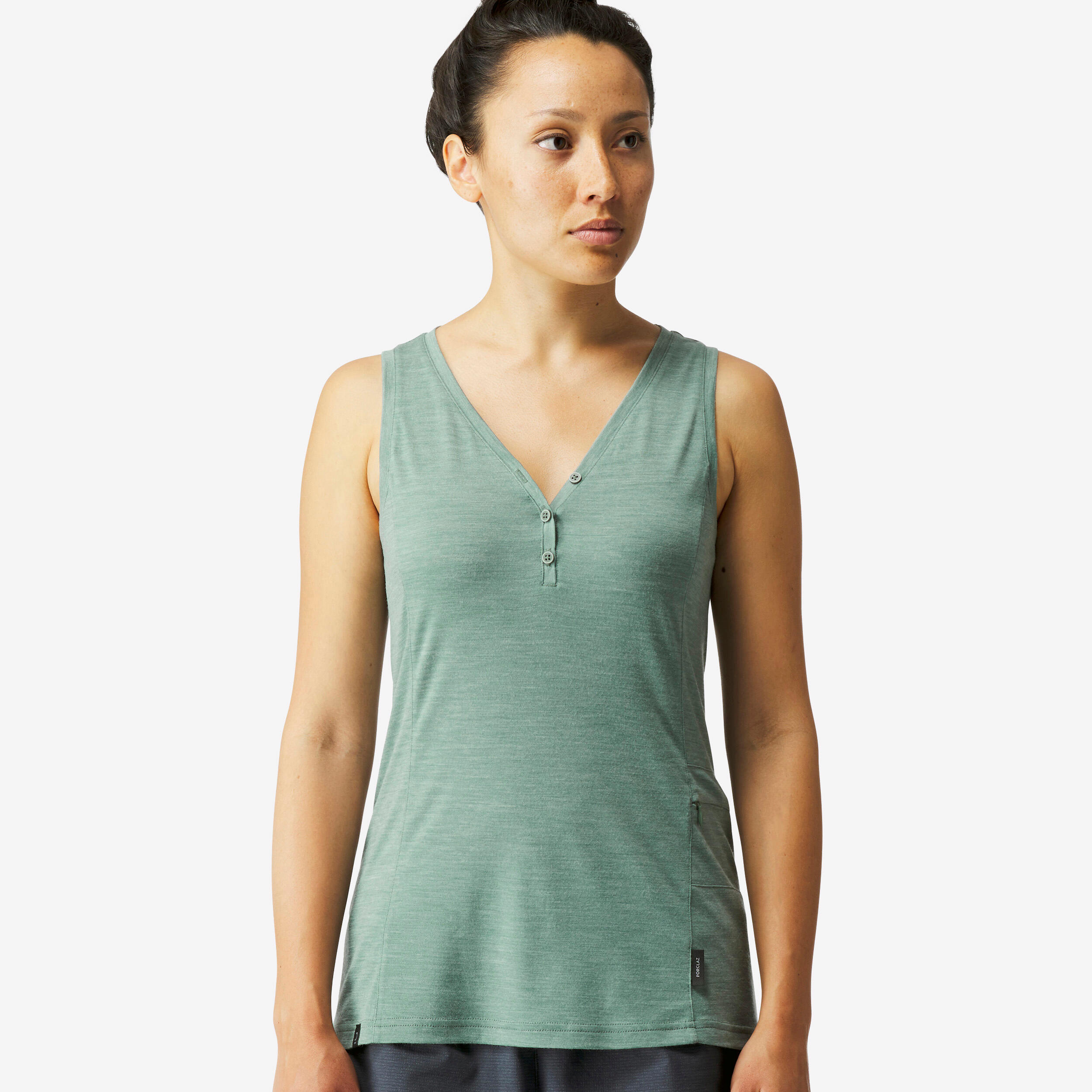 Women's merino wool trekking & travel tank top- Travel 500