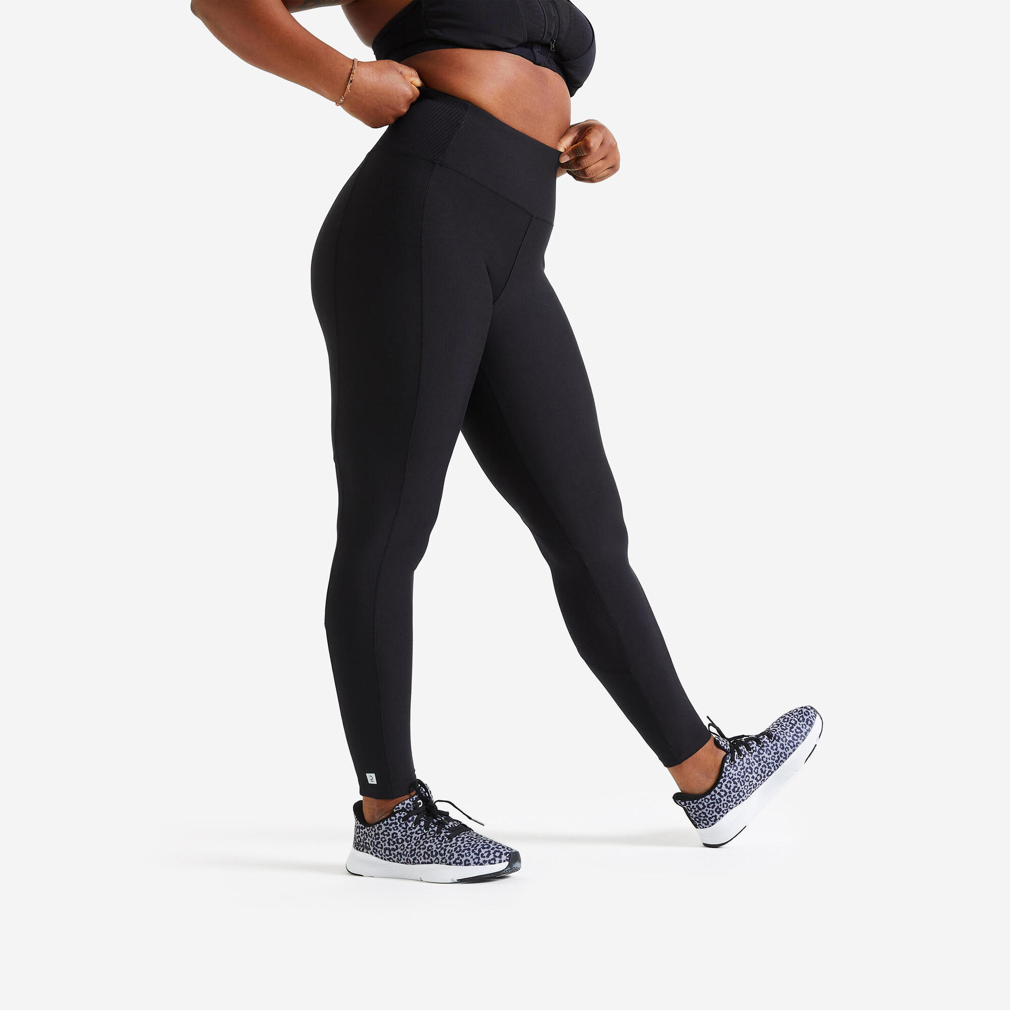 Women's phone pocket fitness high-waisted leggings  black