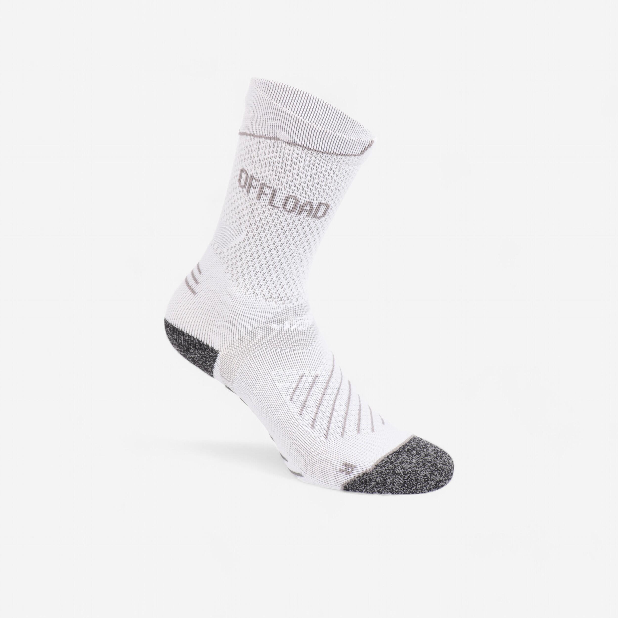 Adult Non-Slip Mid-Cut Rugby Socks R500 - White
