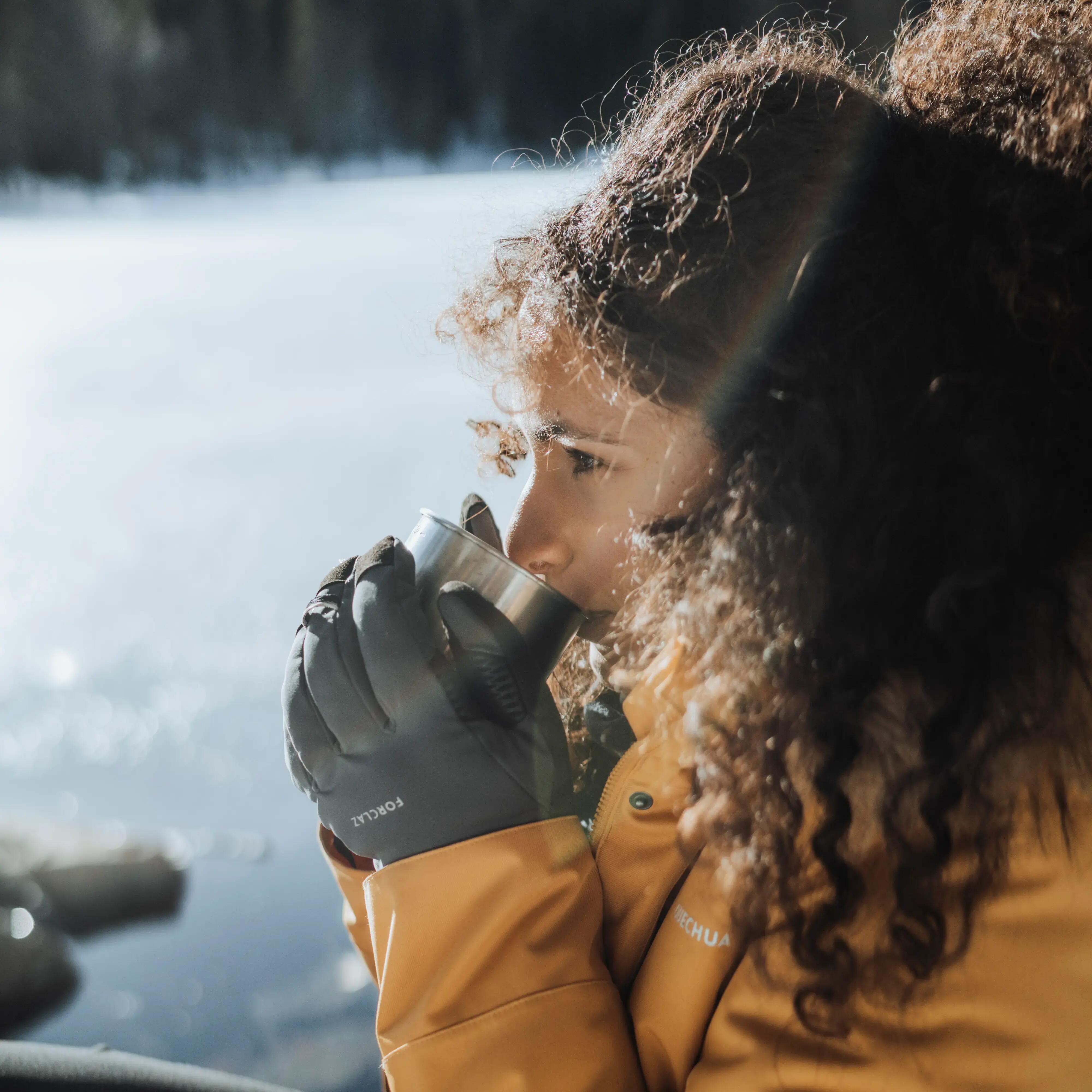 Adult mountain trekking windproof touchscreen gloves - MT900 grey