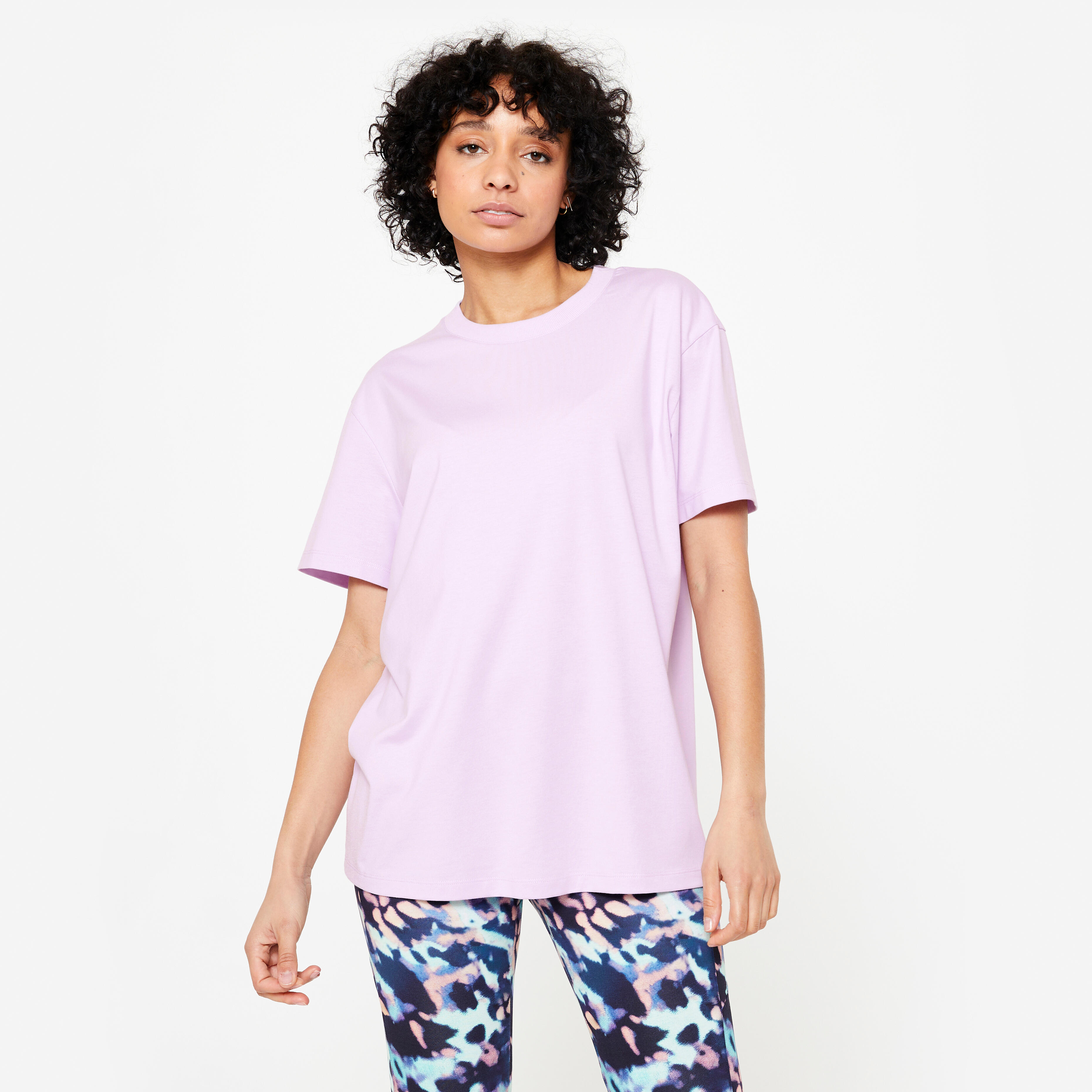 Women's Crew Neck Oversize T-Shirt - Lilac Purple