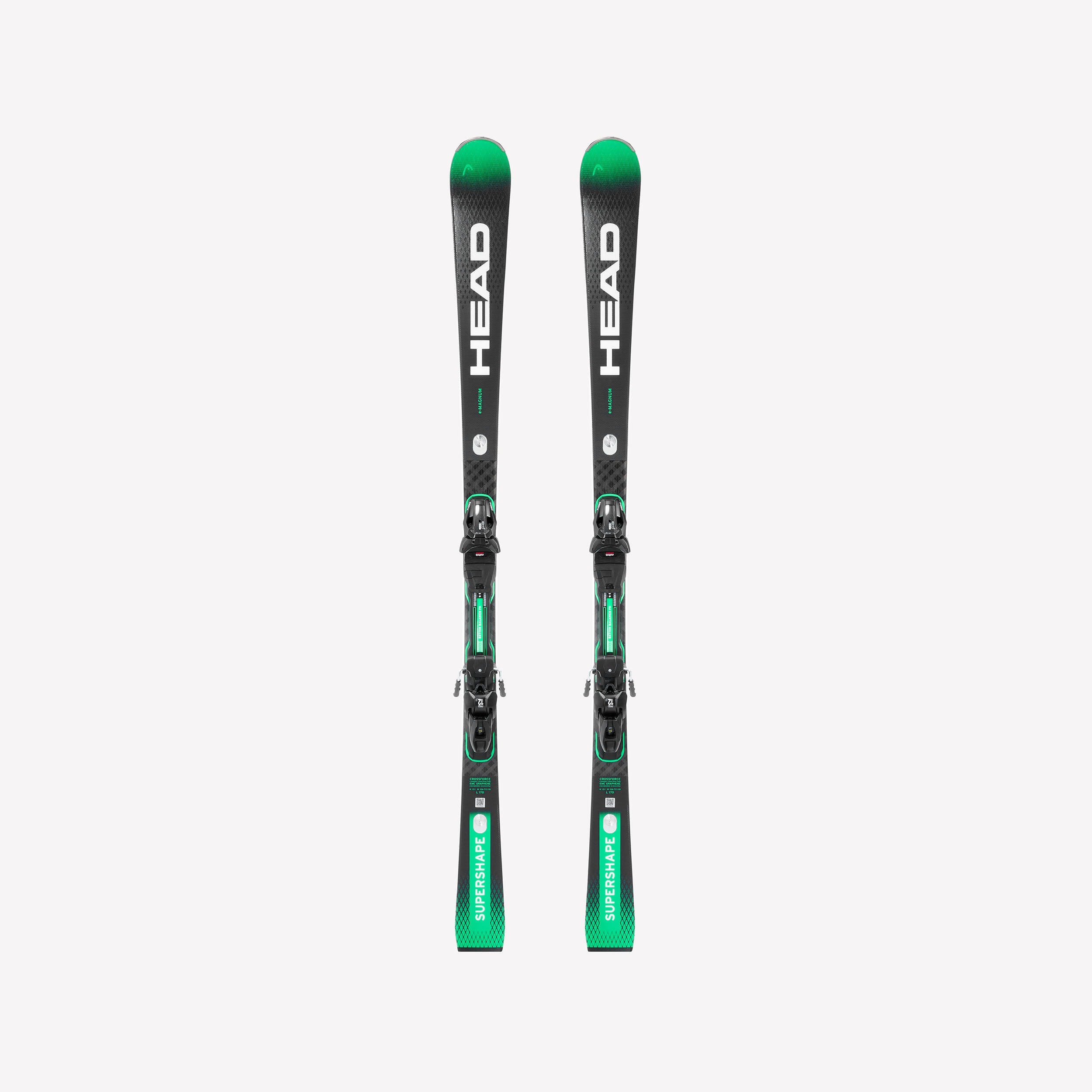 MEN’S DOWNHILL SKI WITH BINDINGS - HEAD SUPER SHAPE MAGNUM